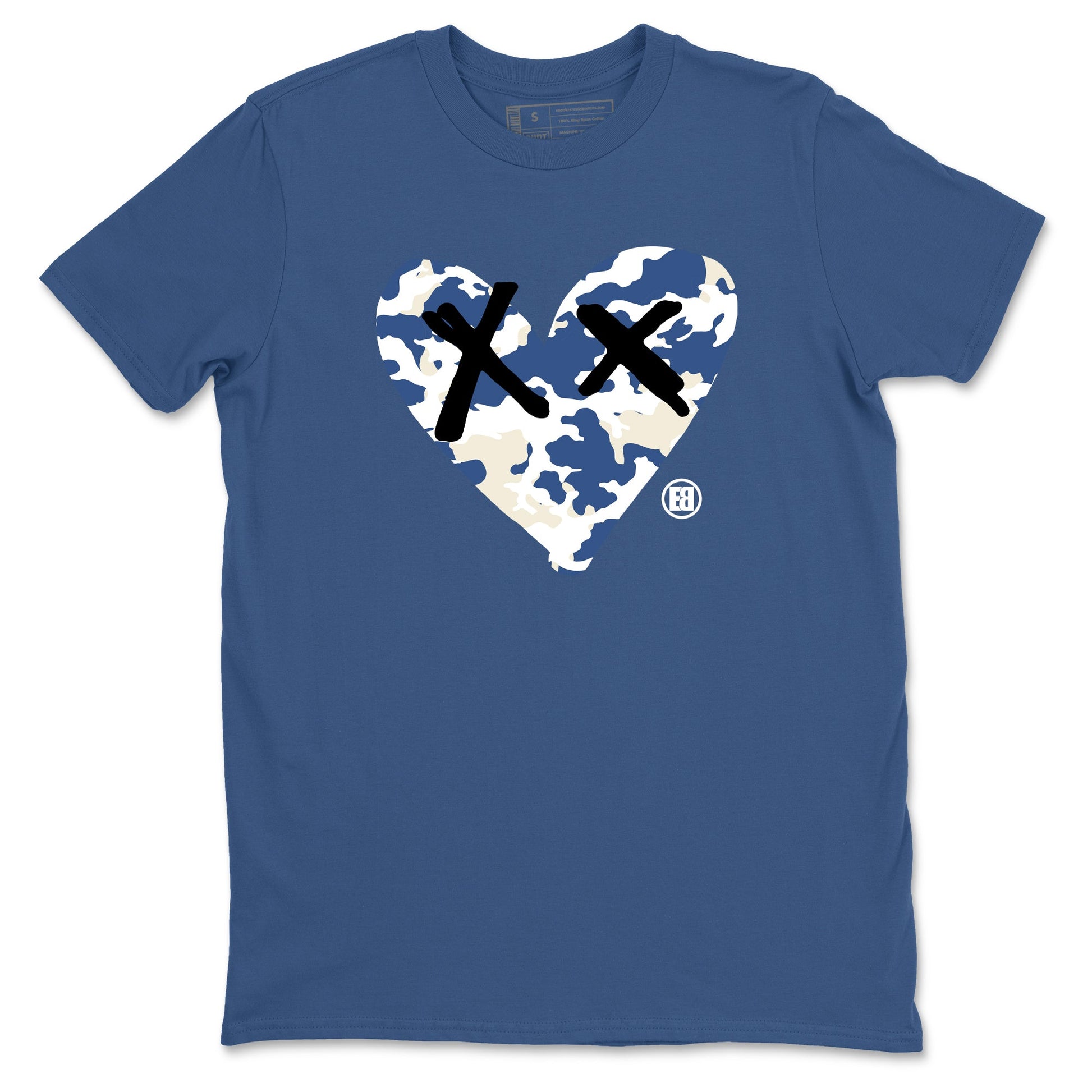 A Ma Maniere Air Jordan 3 Diffused Blue shirts to match jordans Camo Heart graphic tee Jordan 3 For The Love best t-shirts to wear with jordans SNRT Sneaker Tees unisex cotton Denim Blue 2 shirts
