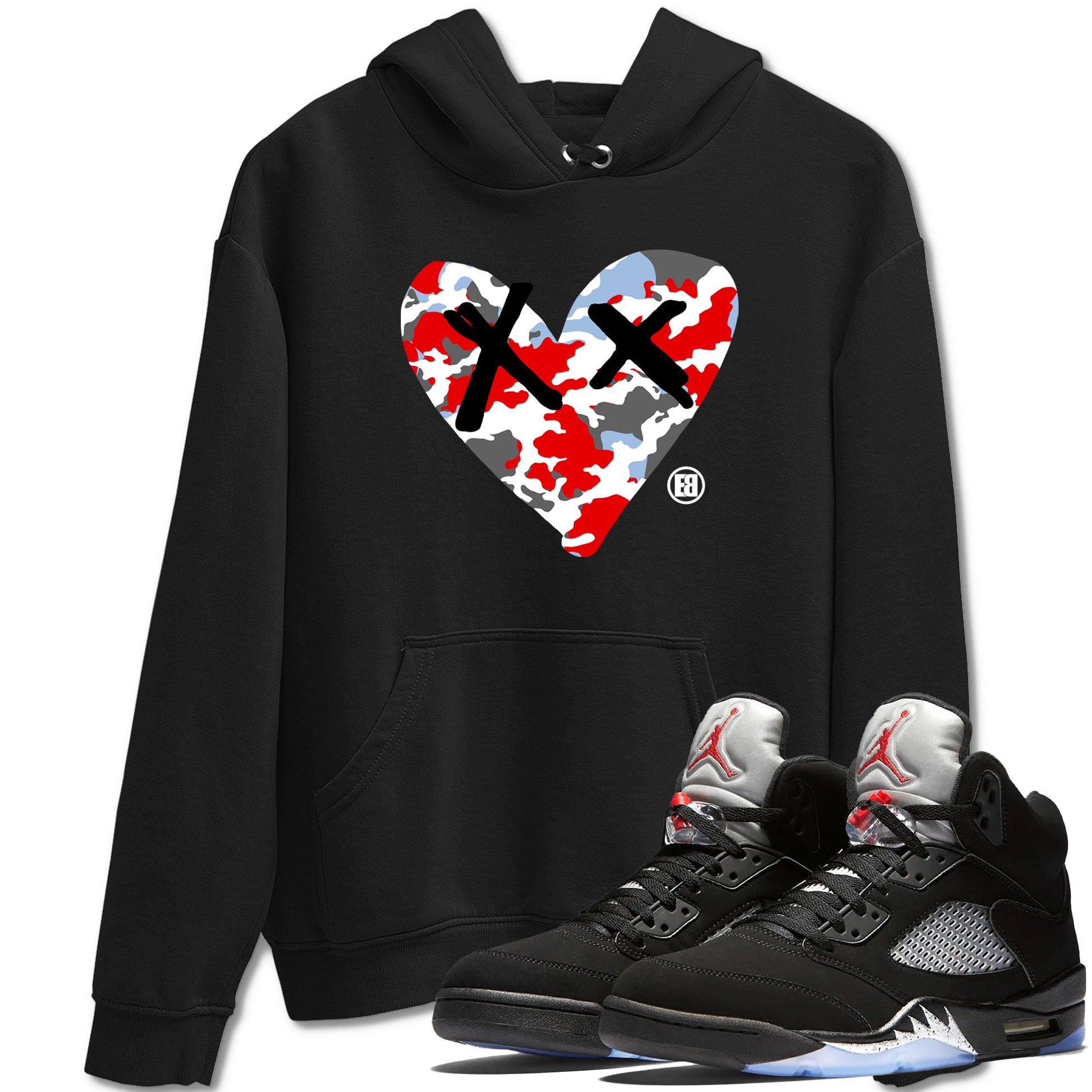 AJ5 Reimagined shirts to match jordans Camo Heart best t shirts to wear with jordans Air Jordan 5 Retro OG Reimagined match shoes to clothes SNRT Sneaker Tees unisex cotton Black 1 shirts