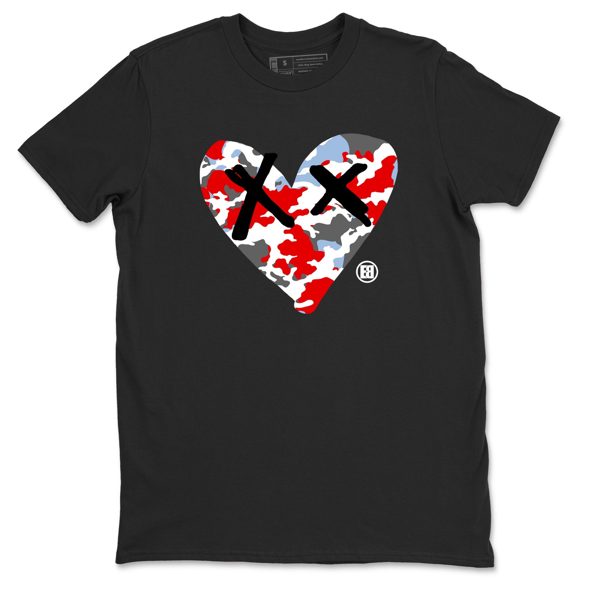 AJ5 Reimagined shirts to match jordans Camo Heart best t shirts to wear with jordans Air Jordan 5 Retro OG Reimagined match shoes to clothes SNRT Sneaker Tees unisex cotton Black 2 shirts