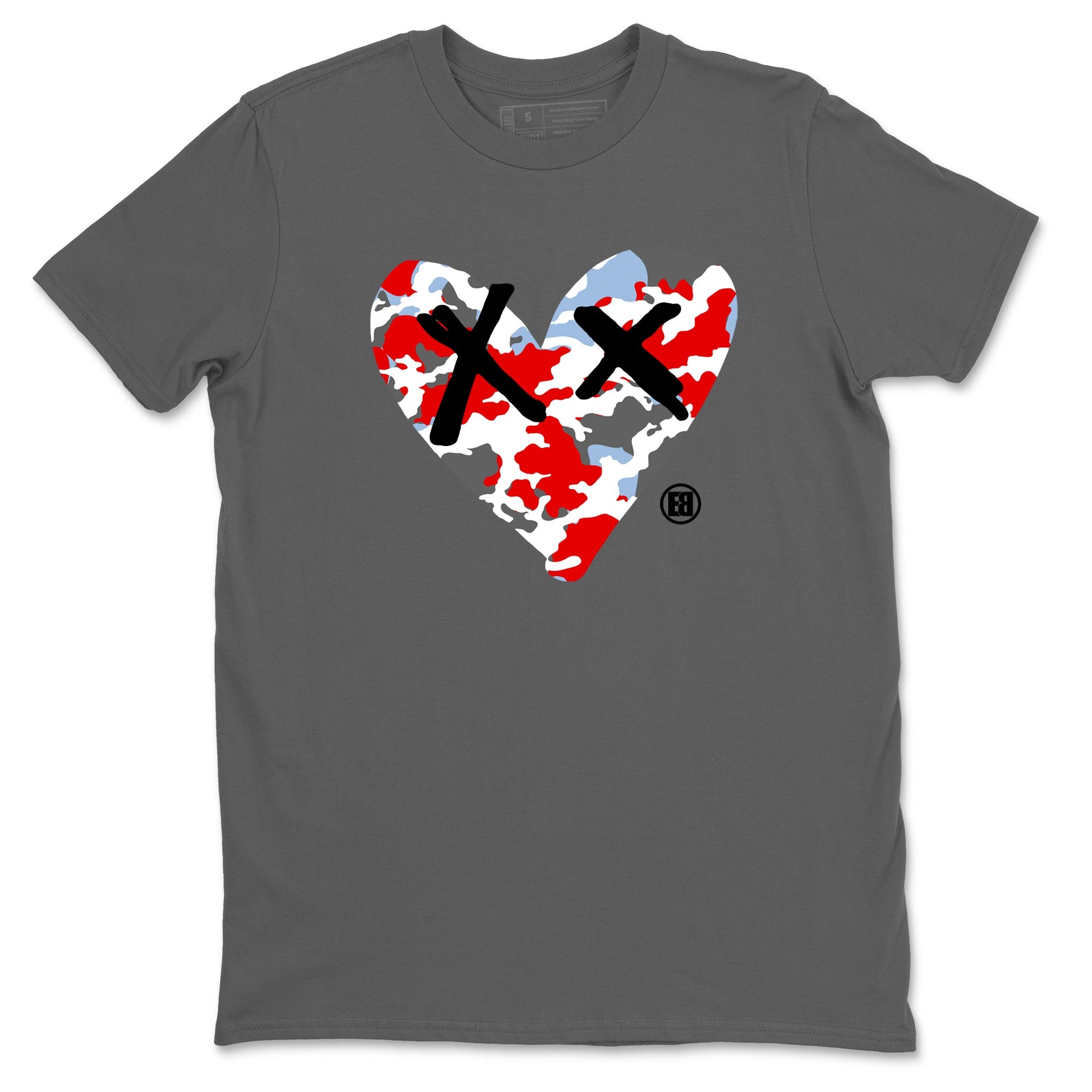AJ5 Reimagined shirts to match jordans Camo Heart best t shirts to wear with jordans Air Jordan 5 Retro OG Reimagined match shoes to clothes SNRT Sneaker Tees unisex cotton Cool Grey 2 shirts