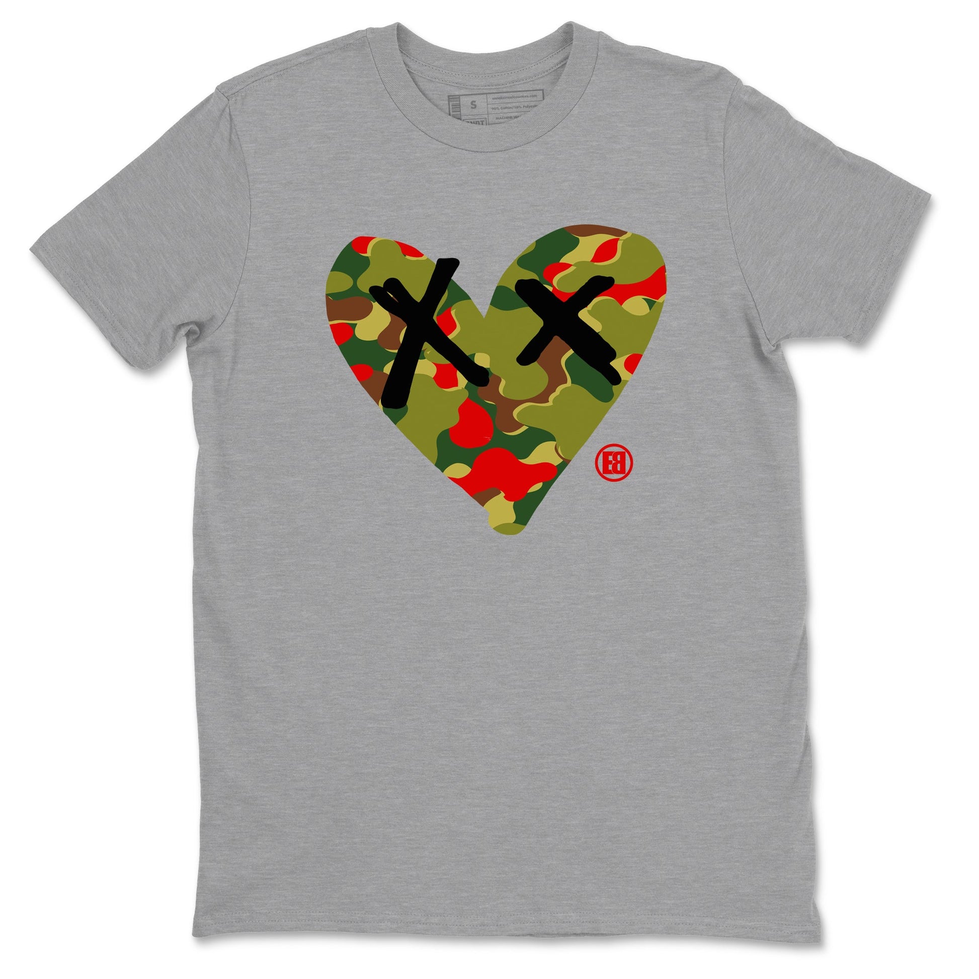 Air Max 90 Reverse Duck Camo shirts to match jordans Camo Heart best t shirts to wear with jordans Air Max 90 Reverse Duck Camo match shoes to clothes SNRT Sneaker Tees unisex cotton Heather Grey 2 shirts