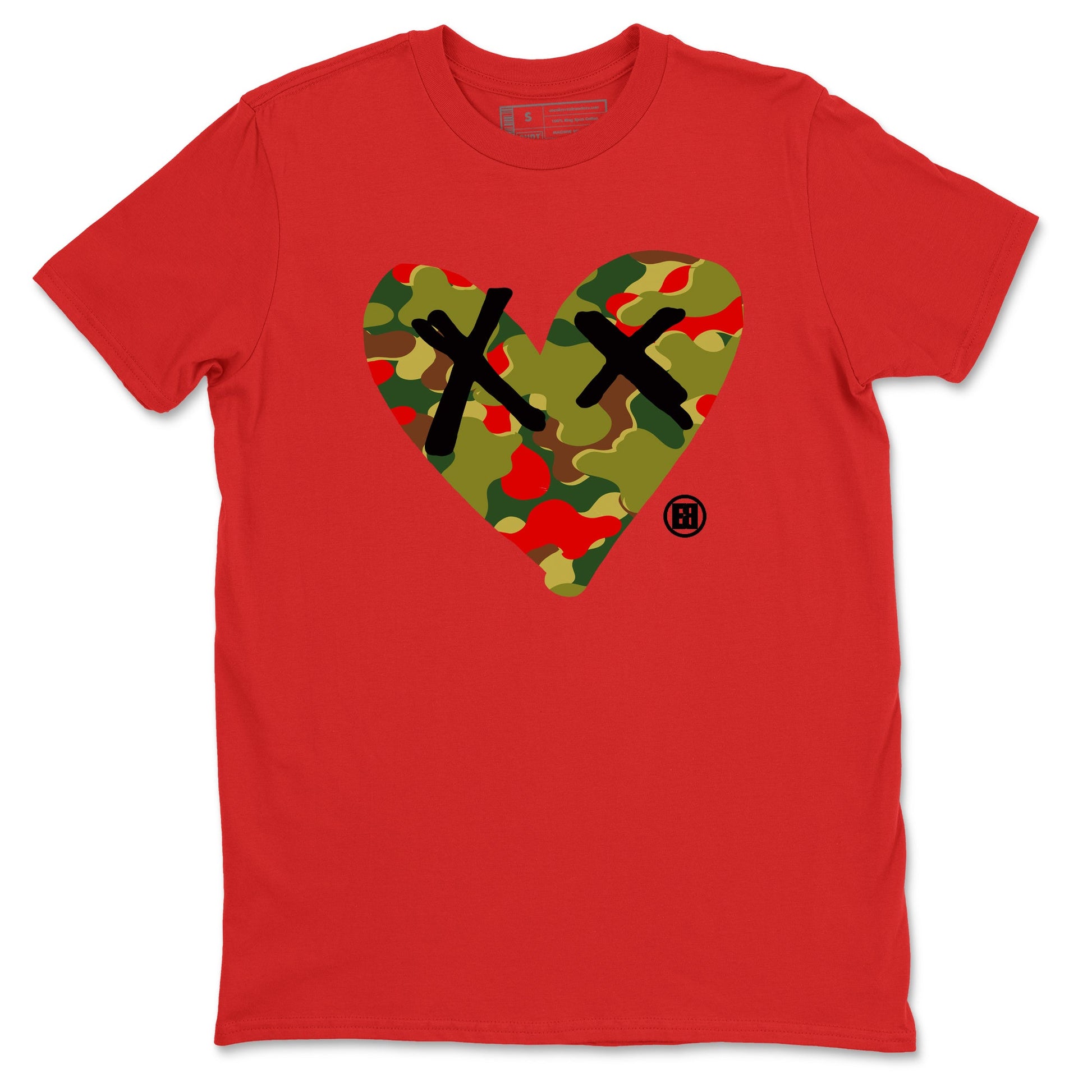 Air Max 90 Reverse Duck Camo shirts to match jordans Camo Heart best t shirts to wear with jordans Air Max 90 Reverse Duck Camo match shoes to clothes SNRT Sneaker Tees unisex cotton Red 2 shirts