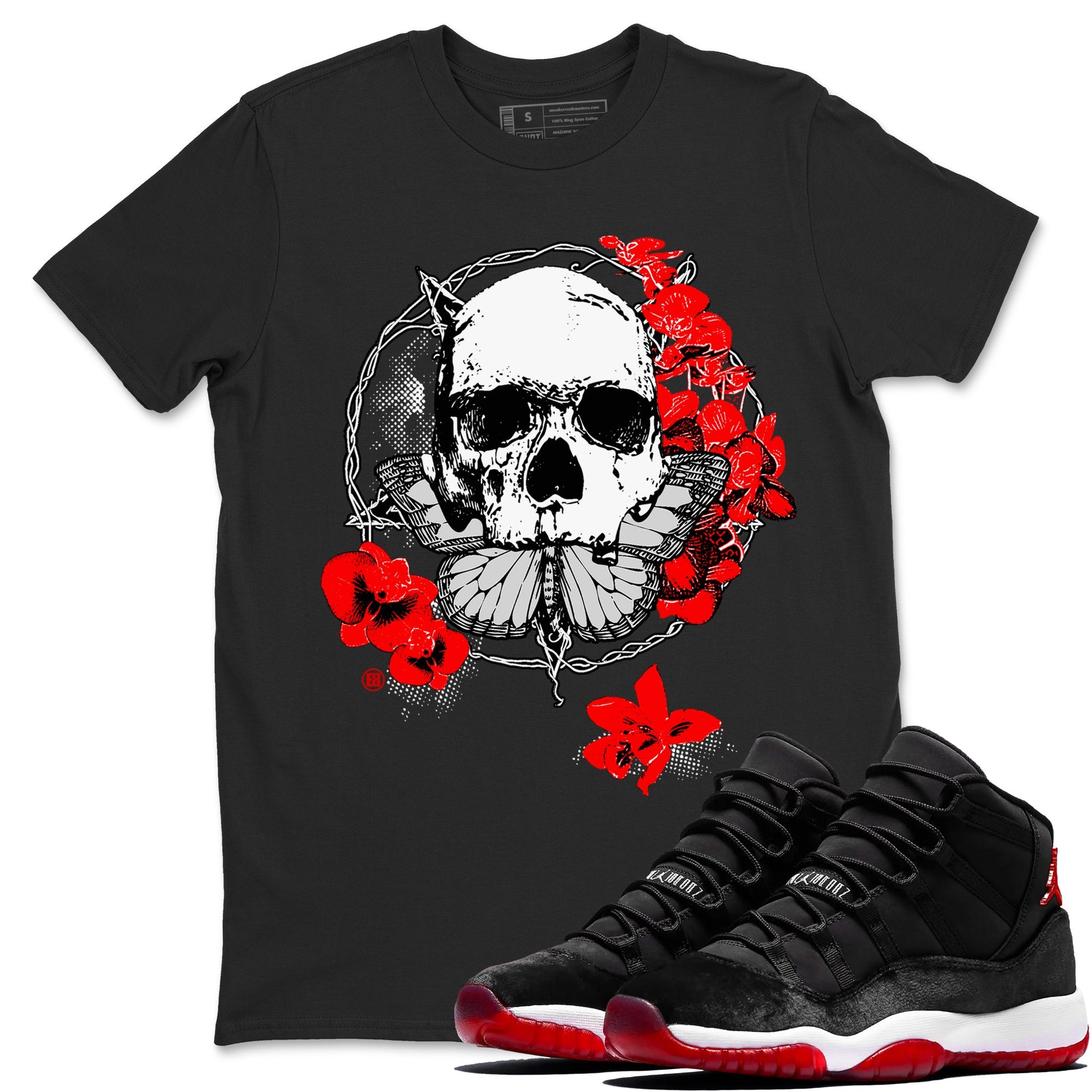 11s Bred Velvet shirts to match jordans Carpe Diem Skull sneaker match tees Air Jordan 11 Bred Velvet match shoes to clothes SNRT Sneaker Tees unisex cotton Black 1 shirts