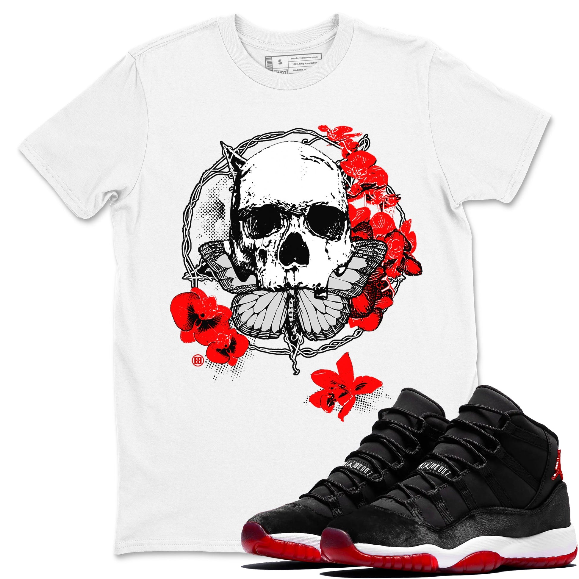11s Bred Velvet shirts to match jordans Carpe Diem Skull sneaker match tees Air Jordan 11 Bred Velvet match shoes to clothes SNRT Sneaker Tees unisex cotton White 1 shirts