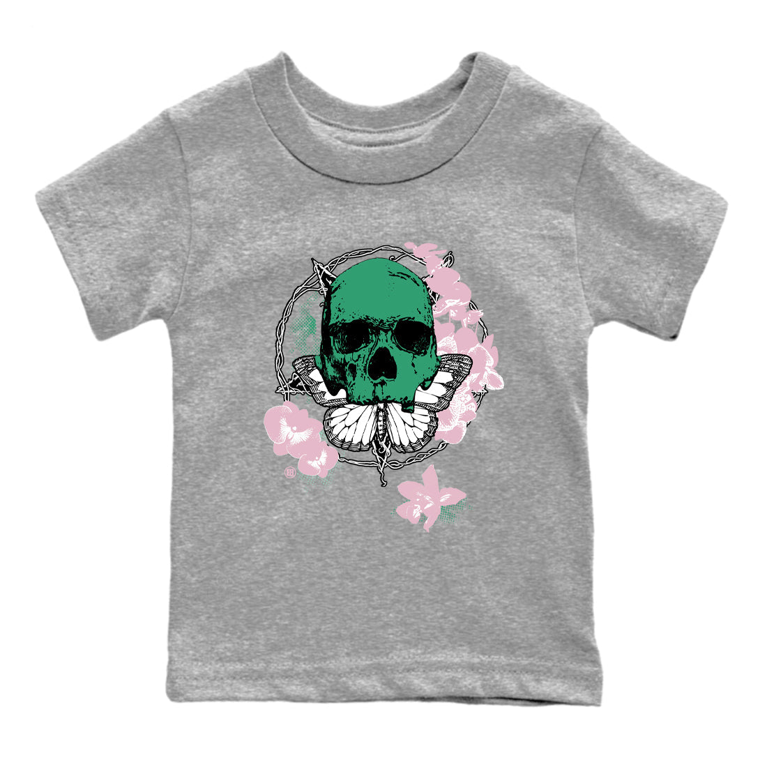 Dunk Medium Soft Pink Malachite t shirts to match sneakers Carpe Diem Skull sneaker match tees Dunk Medium Soft Pink Malachite shirt SNRT Sneaker Tees Youth Baby Heather Grey 2 tee