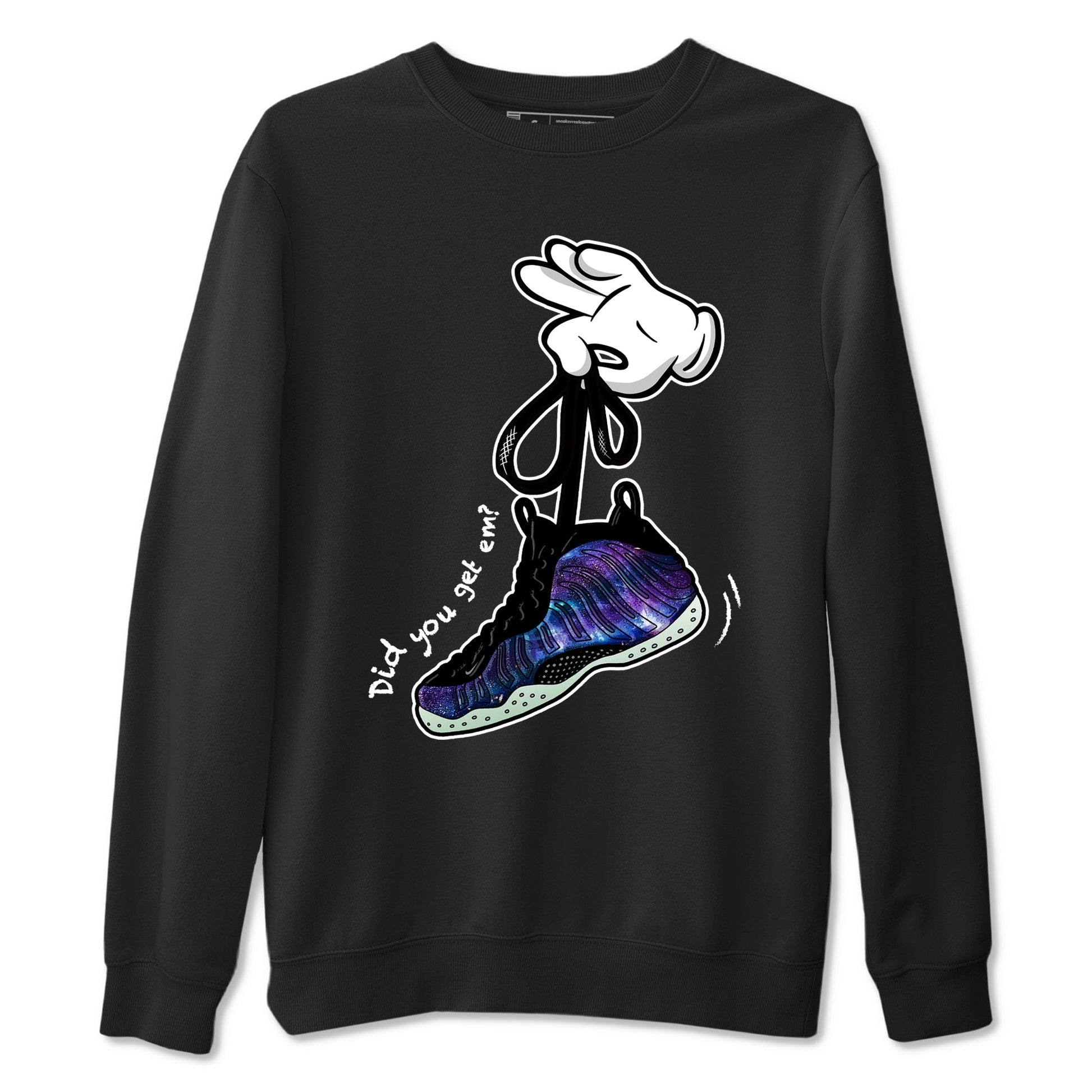 Foams One Galaxy shirts to match jordans Cartoon Hands best t shirts to wear with jordans Air Foamposite One Galaxy match shoes to clothes SNRT Sneaker Tees unisex cotton Black 2 shirts