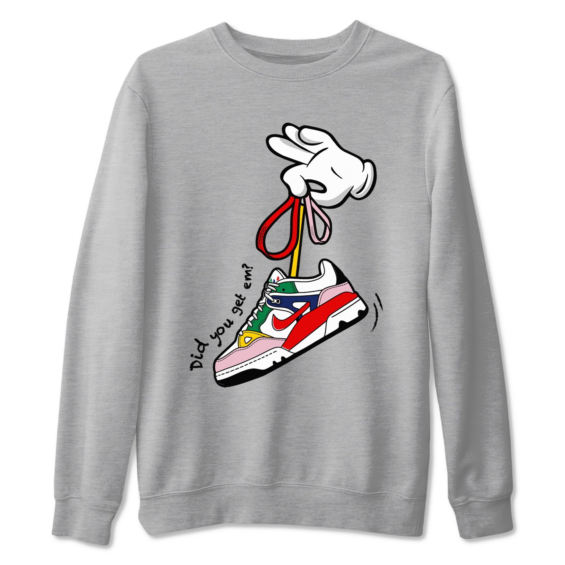 AF 3 Nigo shirtsto match jordans Cartoon Hands sneaker match tees Air Force 3 Low x Nigo Blue Void and Tour Yellow match shoes to clothes SNRT Sneaker Tees unisex cotton Heather Grey 2 shirts