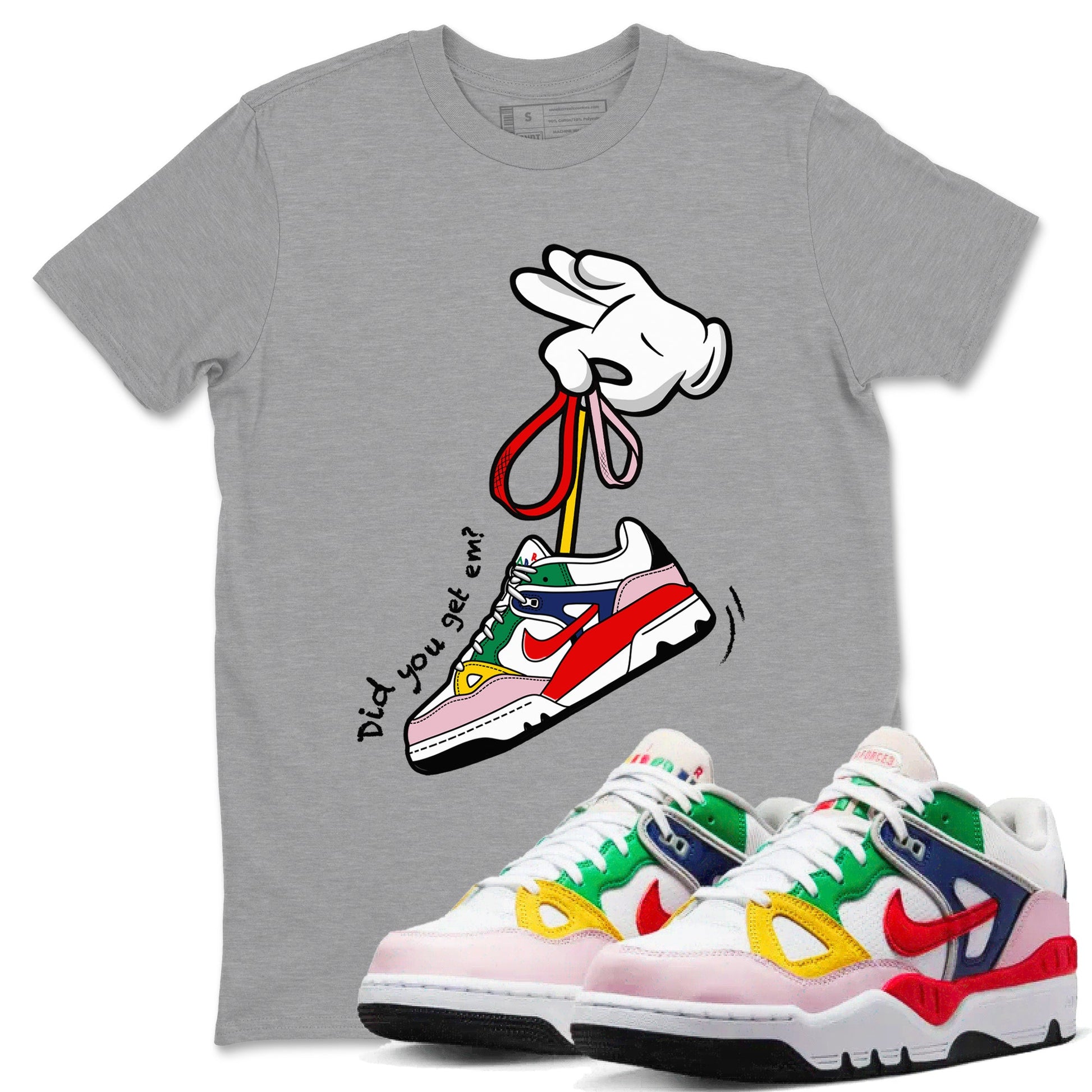 AF 3 Nigo shirtsto match jordans Cartoon Hands sneaker match tees Air Force 3 Low x Nigo Blue Void and Tour Yellow match shoes to clothes SNRT Sneaker Tees unisex cotton Heather Grey 1 shirts