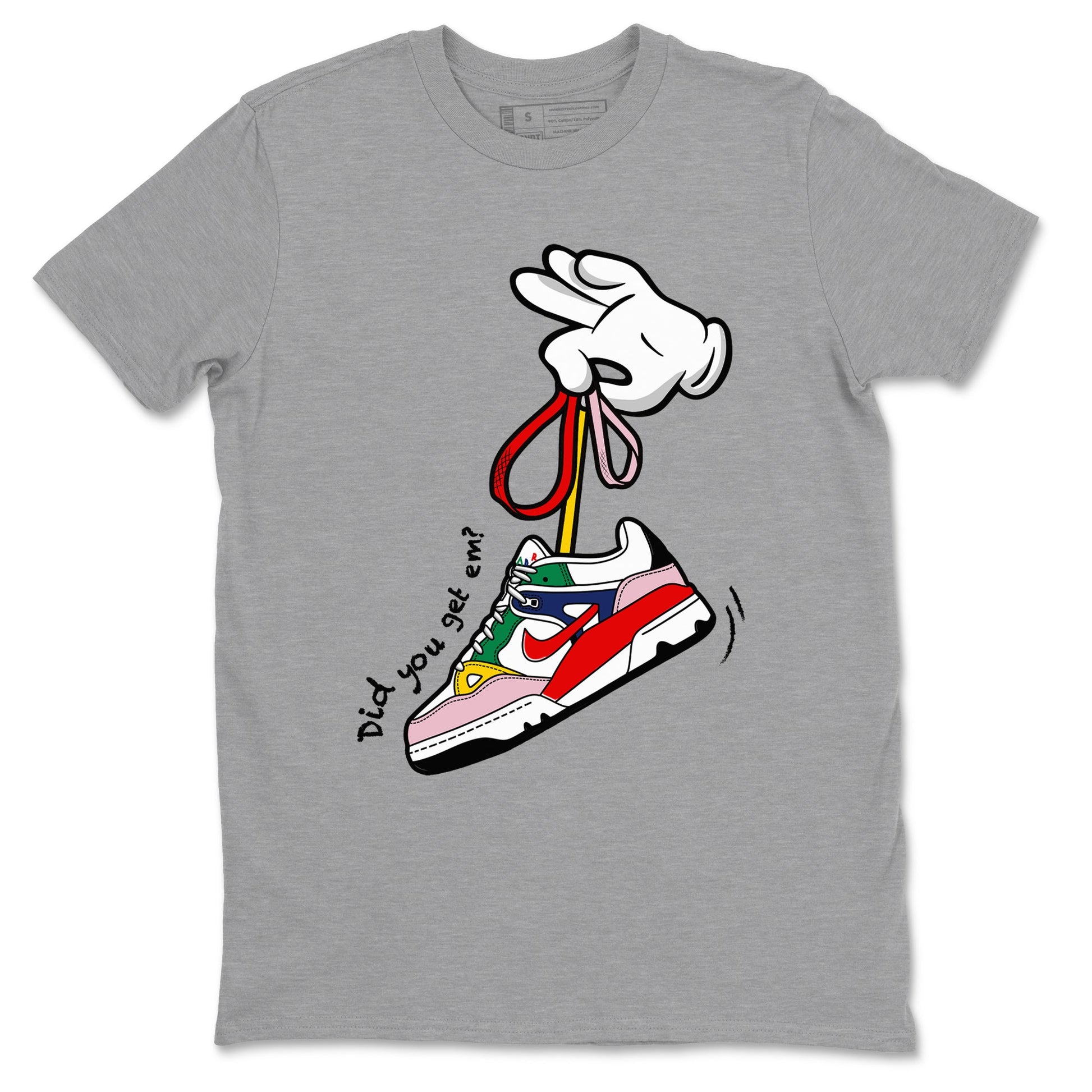 AF 3 Nigo shirtsto match jordans Cartoon Hands sneaker match tees Air Force 3 Low x Nigo Blue Void and Tour Yellow match shoes to clothes SNRT Sneaker Tees unisex cotton Heather Grey 2 shirts
