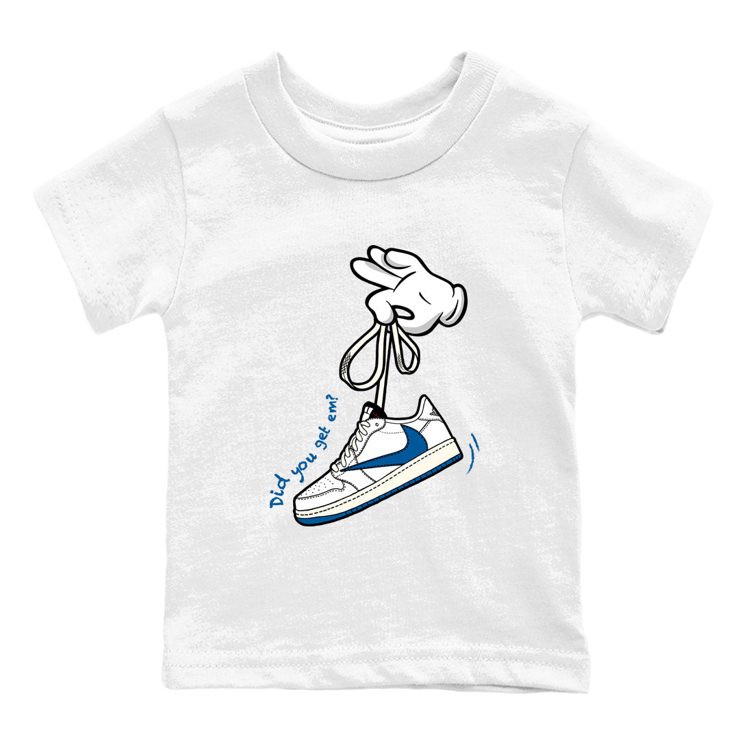 Sneaker match tees – Sneaker Tees To Match Air Jordan 1 Travis Scott Fragment Shoes – Cartoon Hands Kids T-Shirt White 2