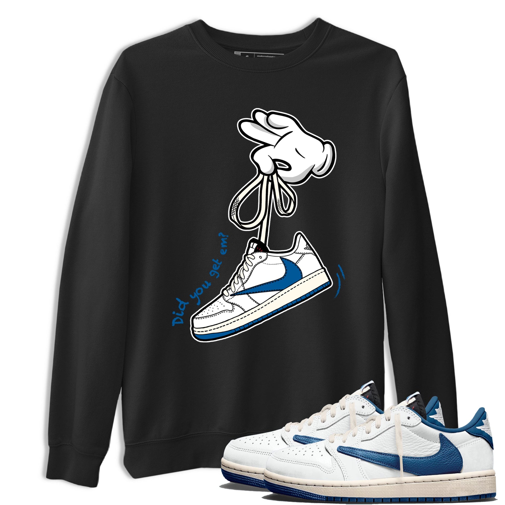 Sneaker match tees – Sneaker Tees To Match Air Jordan 1 Travis Scott Fragment Shoes – Cartoon Hands Tee Black 1