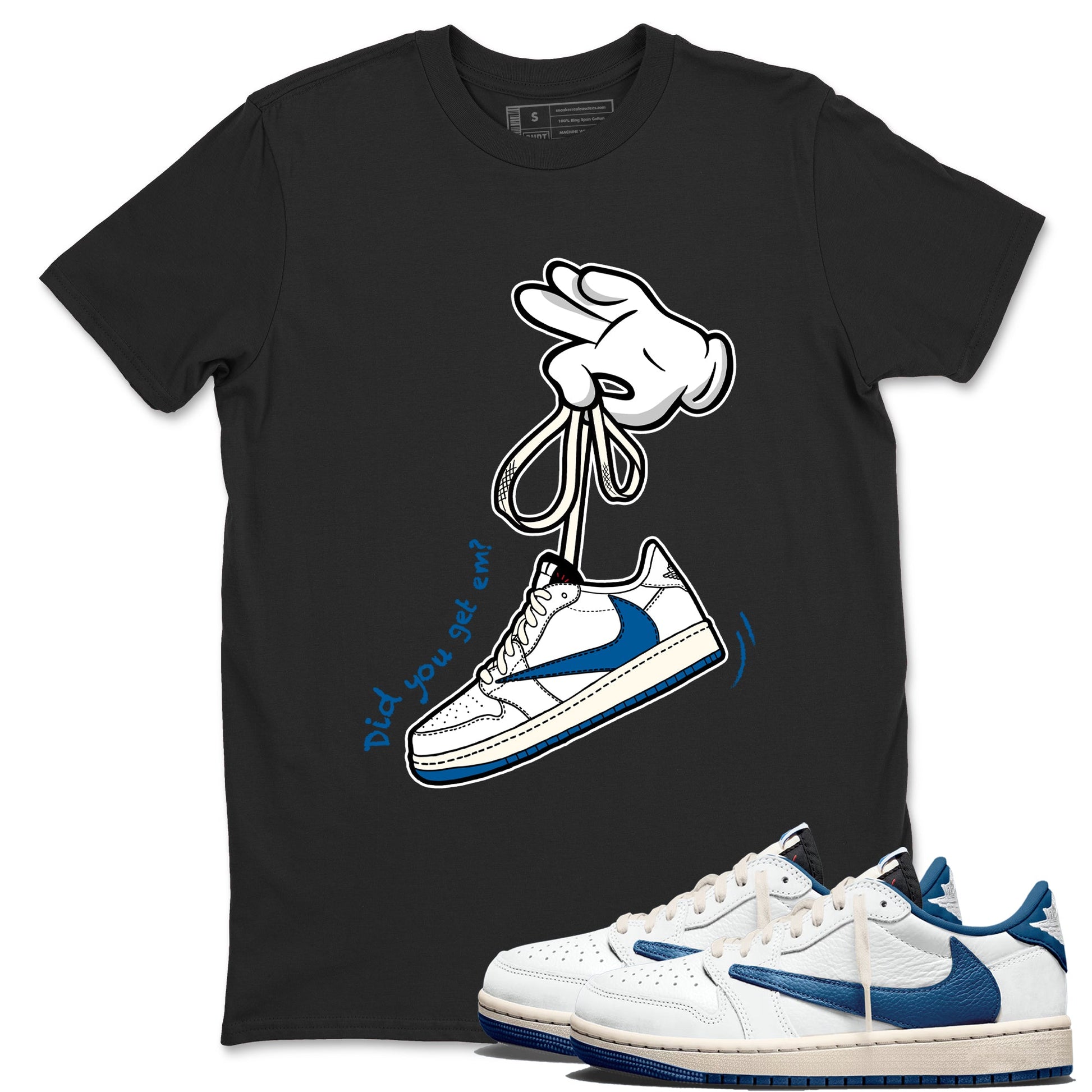 Sneaker match tees – Sneaker Tees To Match Air Jordan 1 Travis Scott Fragment Shoes – Cartoon Hands Tee Black 1