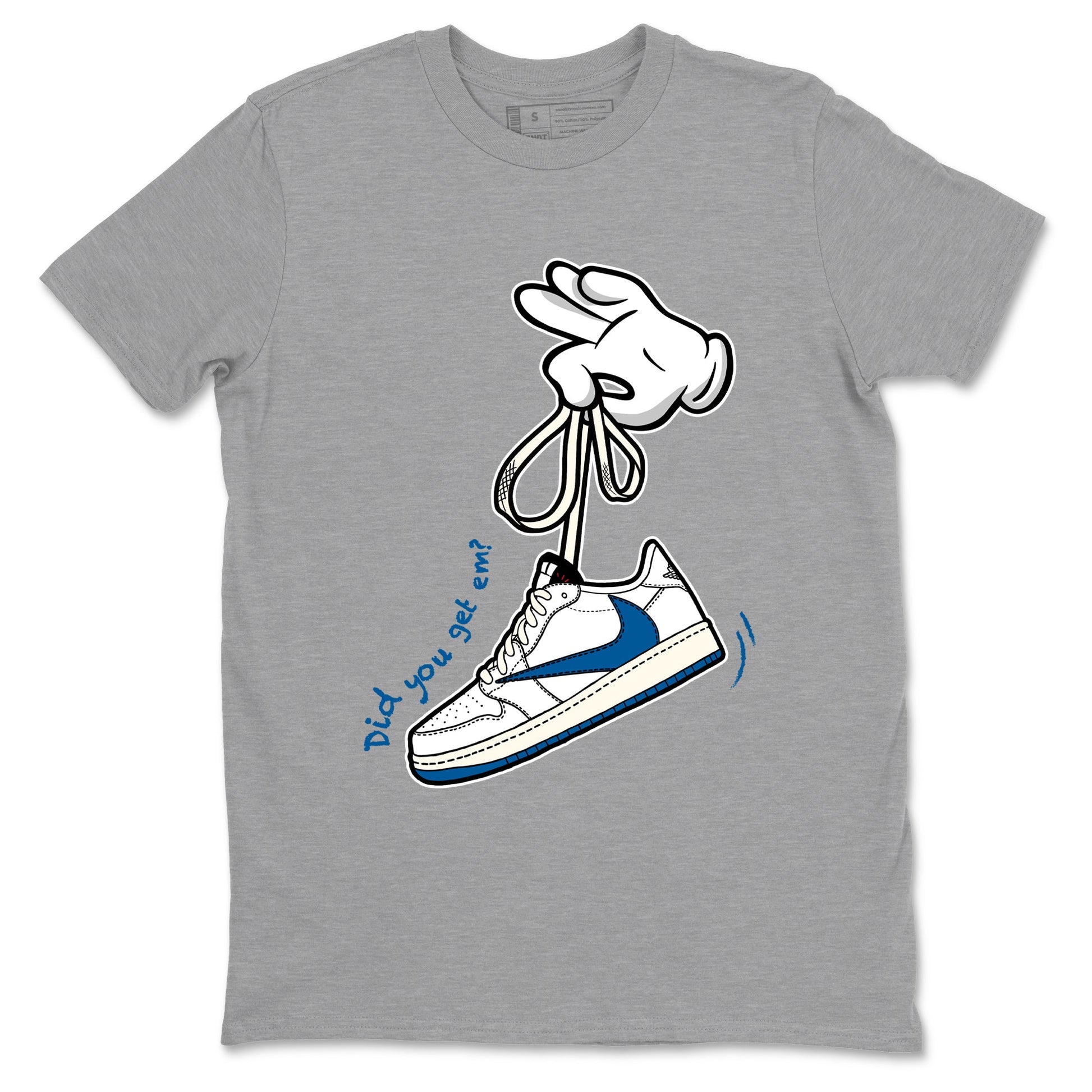 Sneaker match tees – Sneaker Tees To Match Air Jordan 1 Travis Scott Fragment Shoes – Cartoon Hands Tee Heather Grey 2