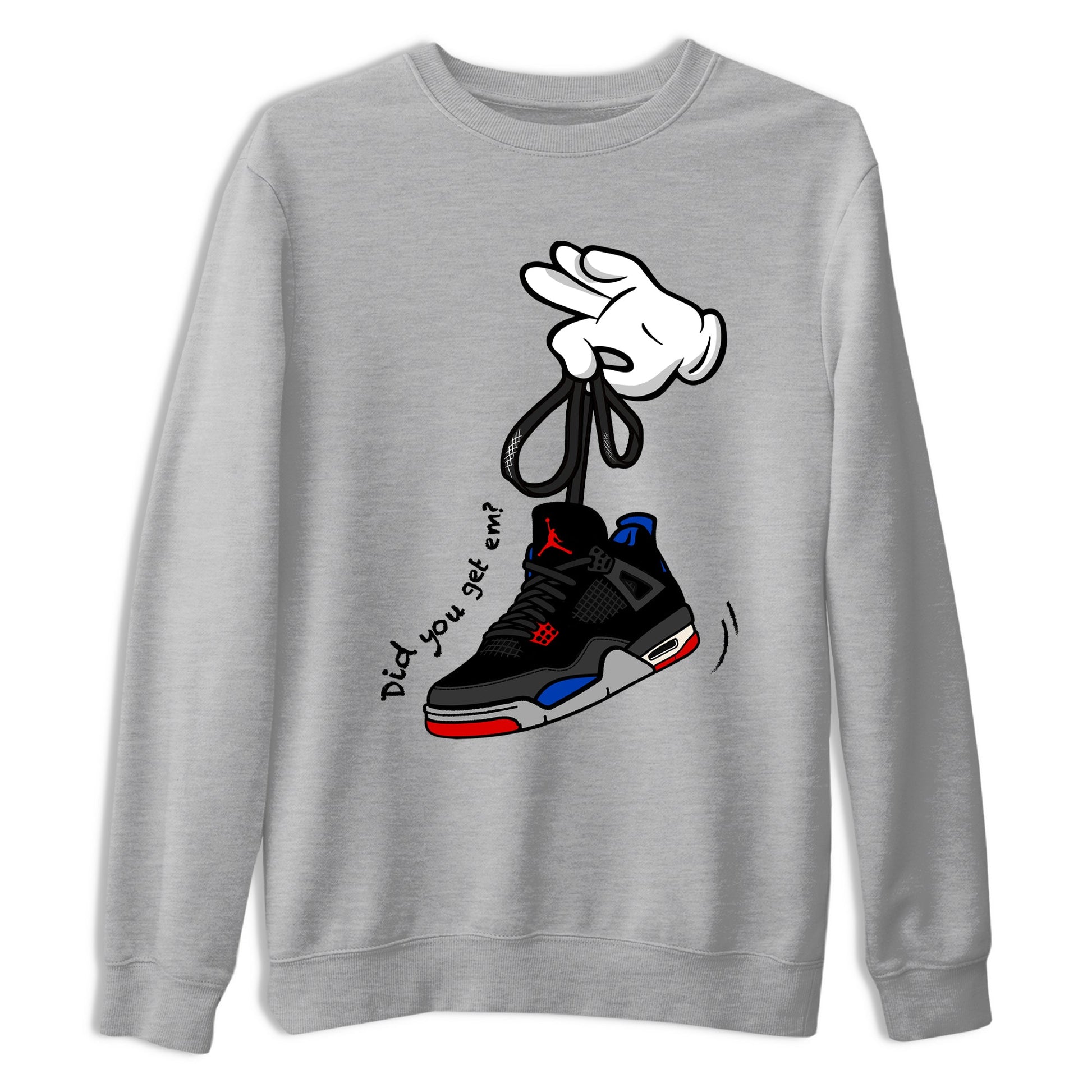 Sneaker match tees – Sneaker Tees To Match Jordan 4 Retro Rare Air Shoes – Cartoon Hands Tee Heather Grey 2