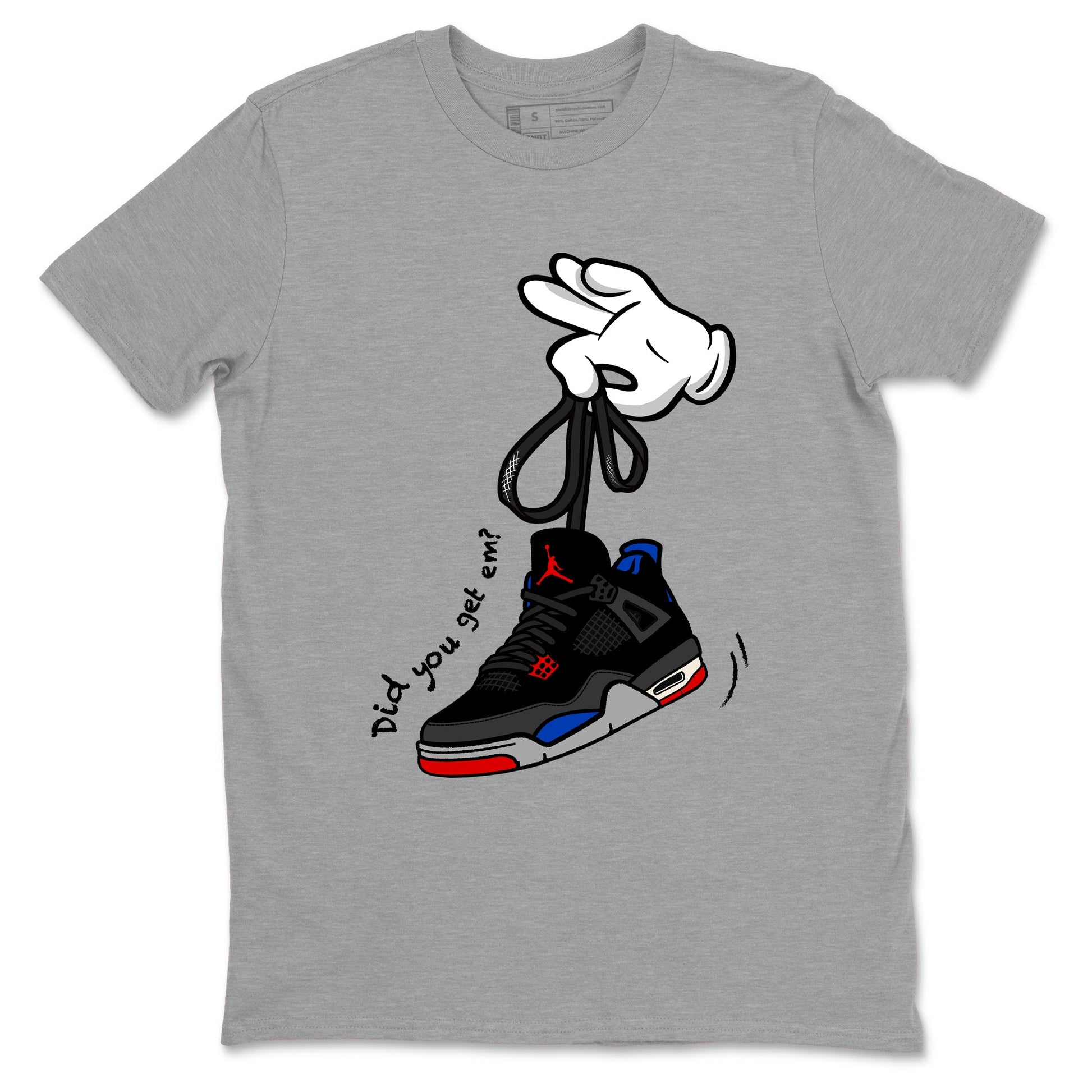 Sneaker match tees – Sneaker Tees To Match Jordan 4 Retro Rare Air Shoes – Cartoon Hands Tee Heather Grey 2