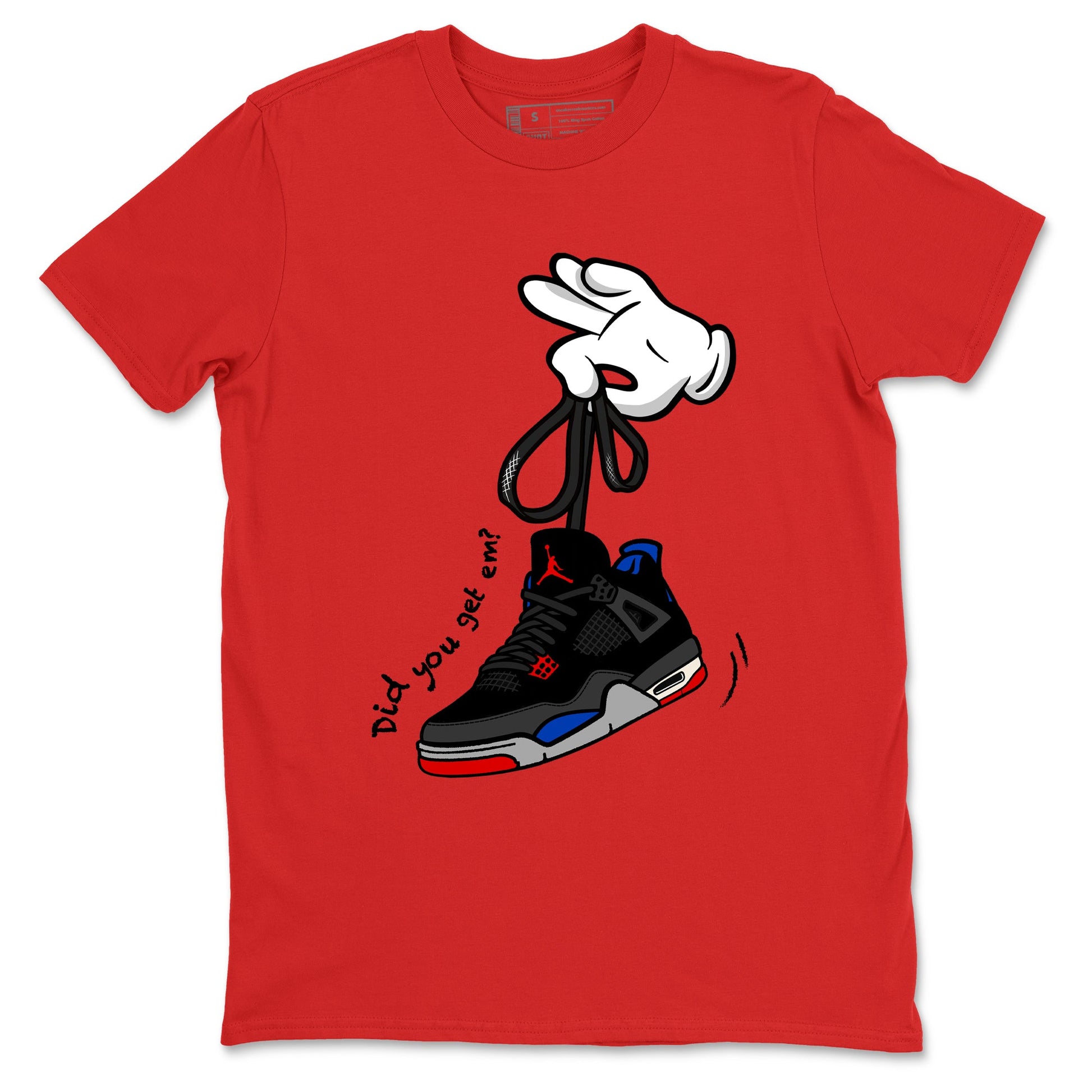 Sneaker match tees – Sneaker Tees To Match Jordan 4 Retro Rare Air Shoes – Cartoon Hands Tee Red 2