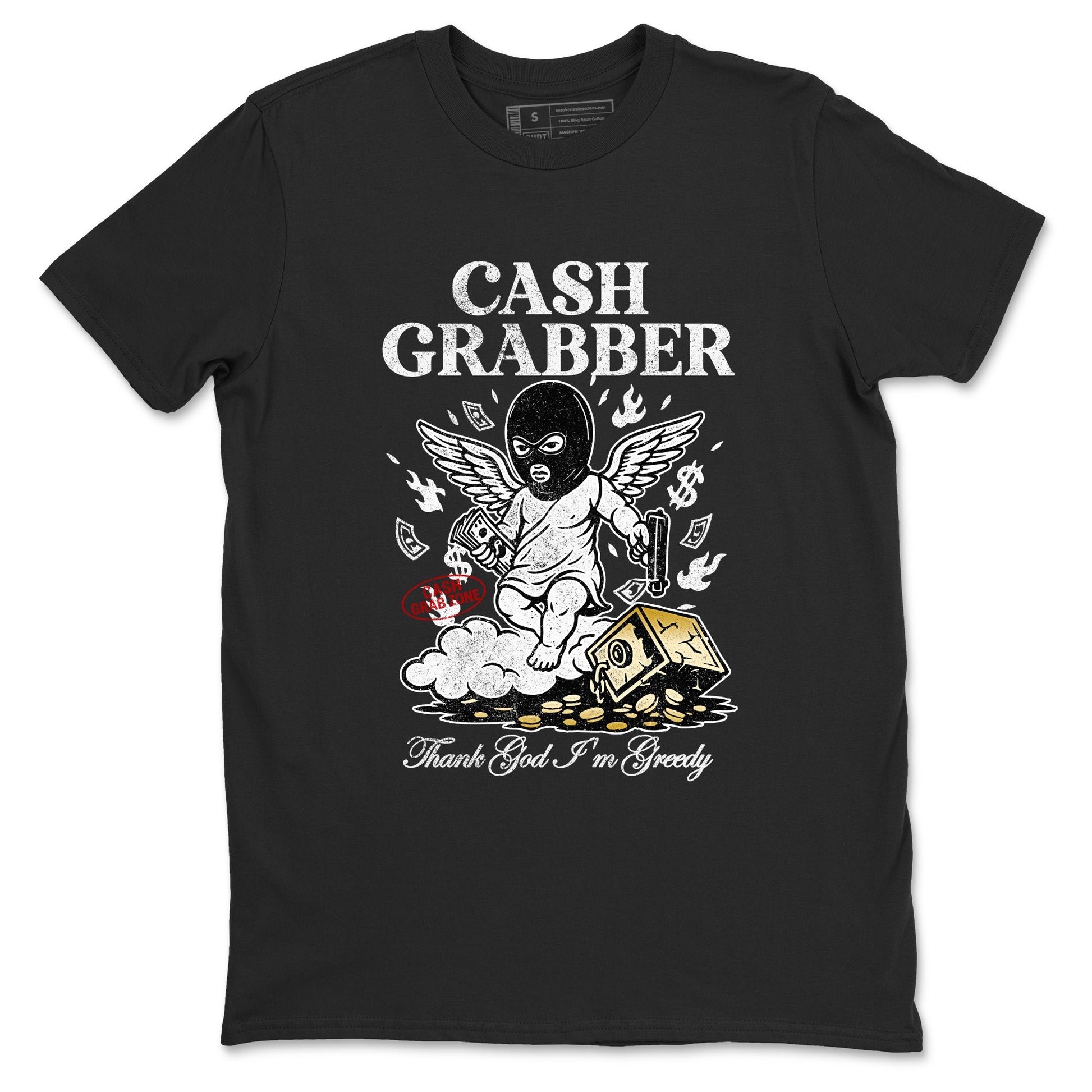 Sneaker match tees – Sneaker Tees To Match Air Jordan 12 Taxi Shoes – Cash Grabber Tee Black 2