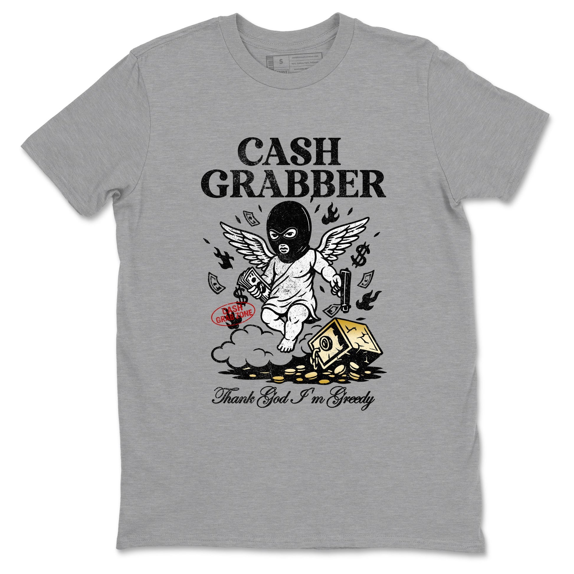 Sneaker match tees – Sneaker Tees To Match Air Jordan 12 Taxi Shoes – Cash Grabber Tee Heather Grey 2