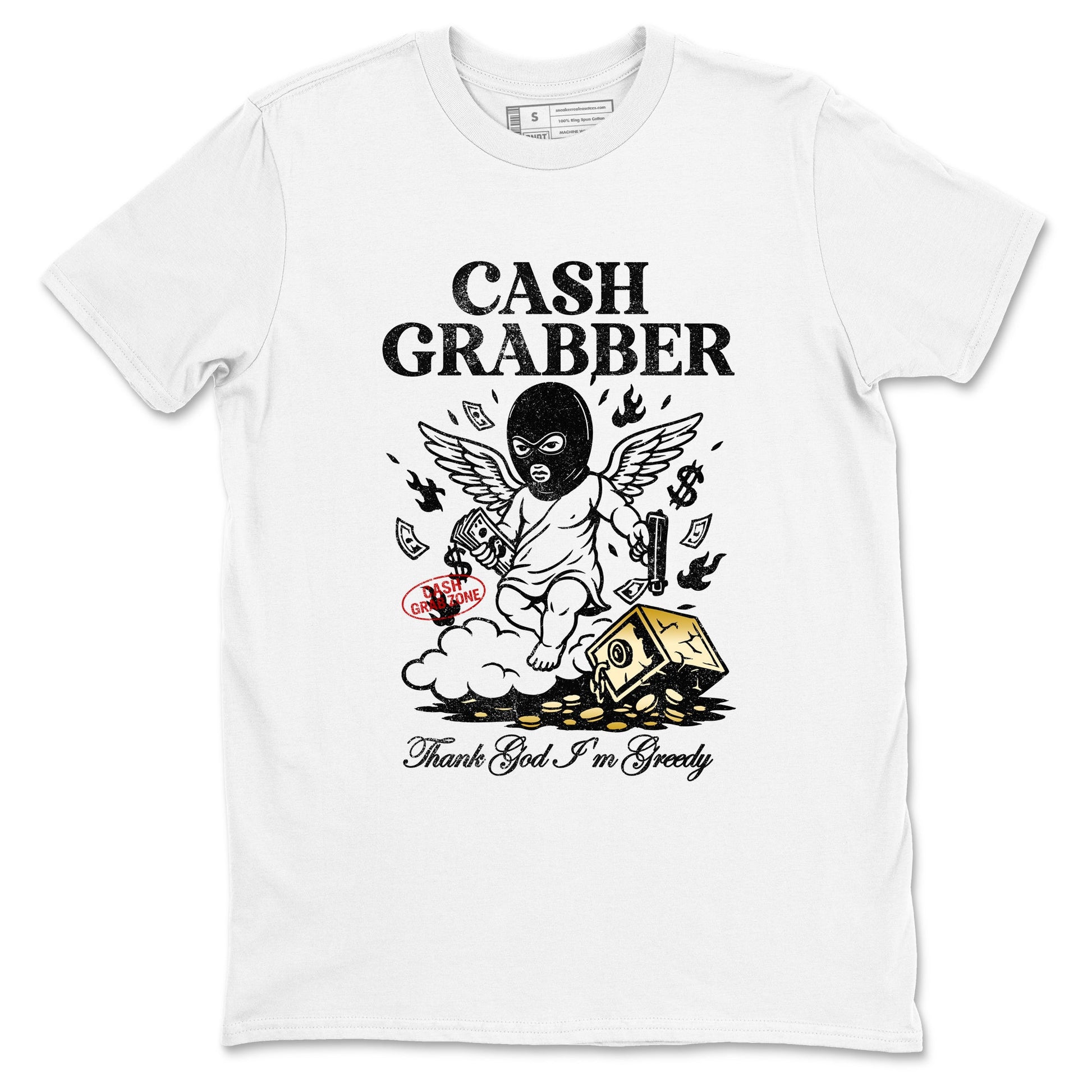 Sneaker match tees – Sneaker Tees To Match Air Jordan 12 Taxi Shoes – Cash Grabber Tee White 2