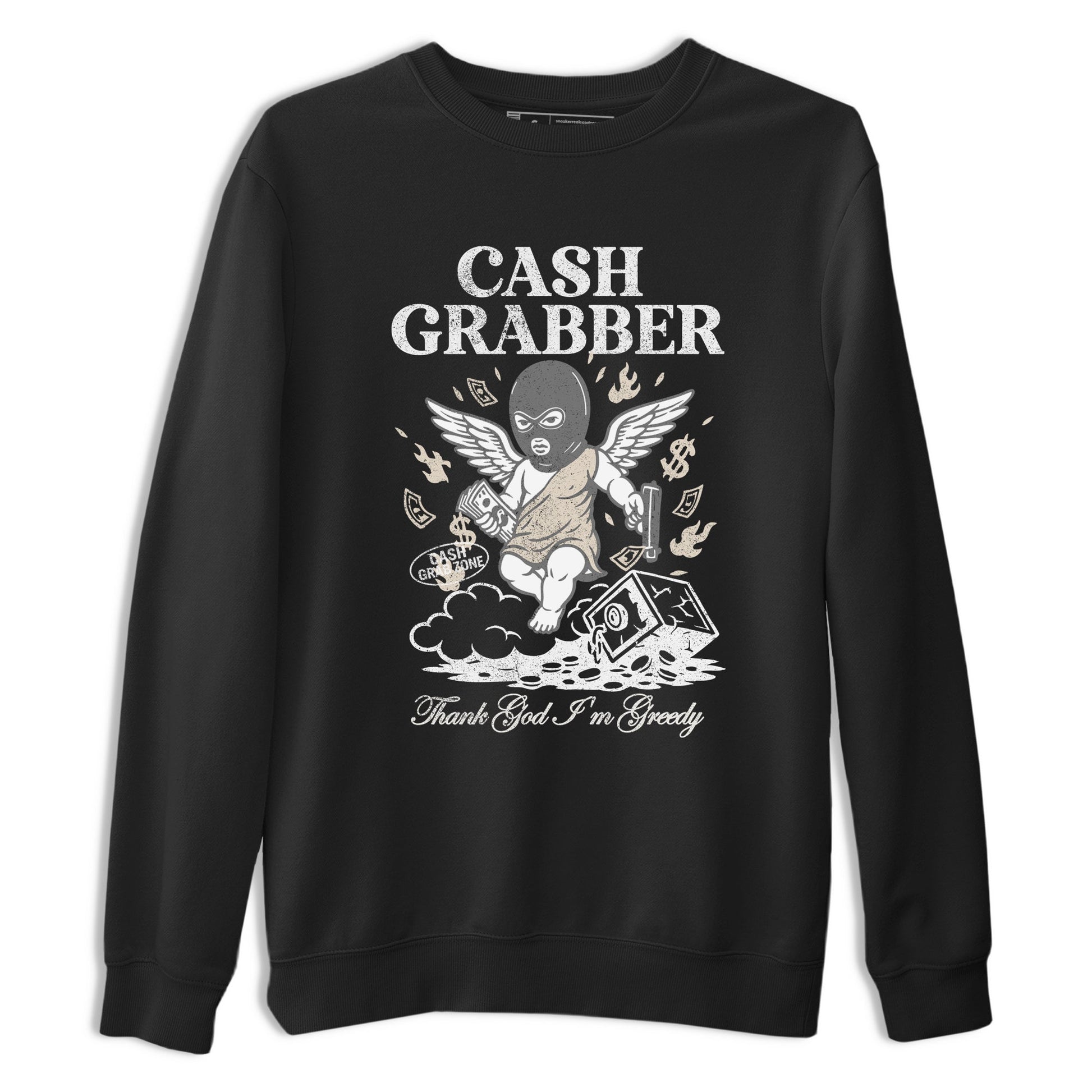 Cash Grabber sneaker match t-shirt styled to complete your fit with the Air Jordan 3 Pure Money sneakers, shown in Black 2.