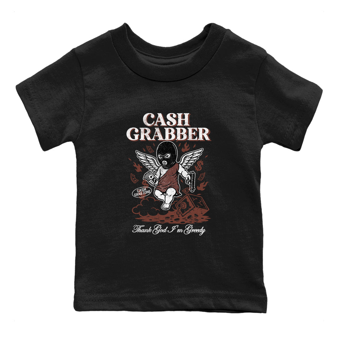 Sneaker match tees – Sneaker Tees To Match Dunk Low Football Shoes – Cash Grabber Kids T-Shirt Black 2