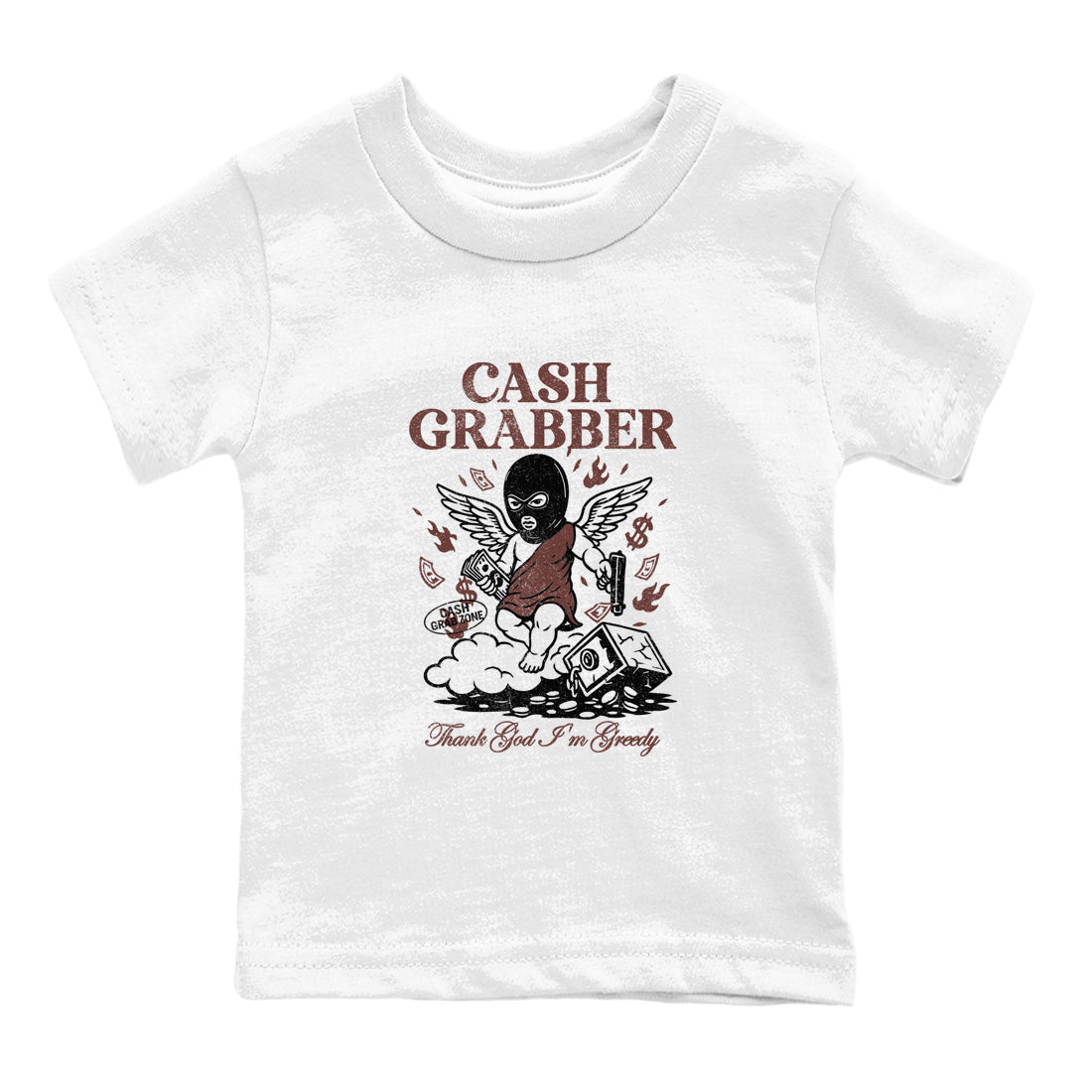 Sneaker match tees – Sneaker Tees To Match Dunk Low Football Shoes – Cash Grabber Kids T-Shirt White 2