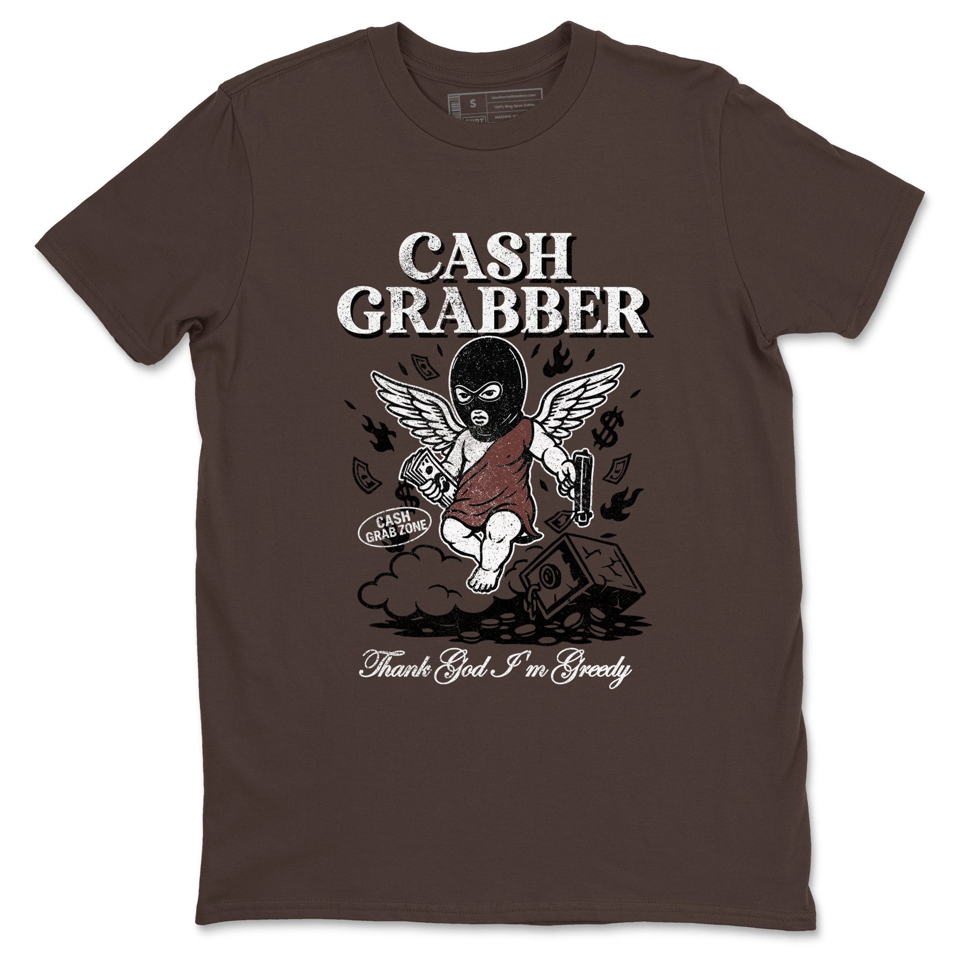 Sneaker match tees – Sneaker Tees To Match Dunk Low Football Shoes – Cash Grabber Tee Dark Chocolate 2