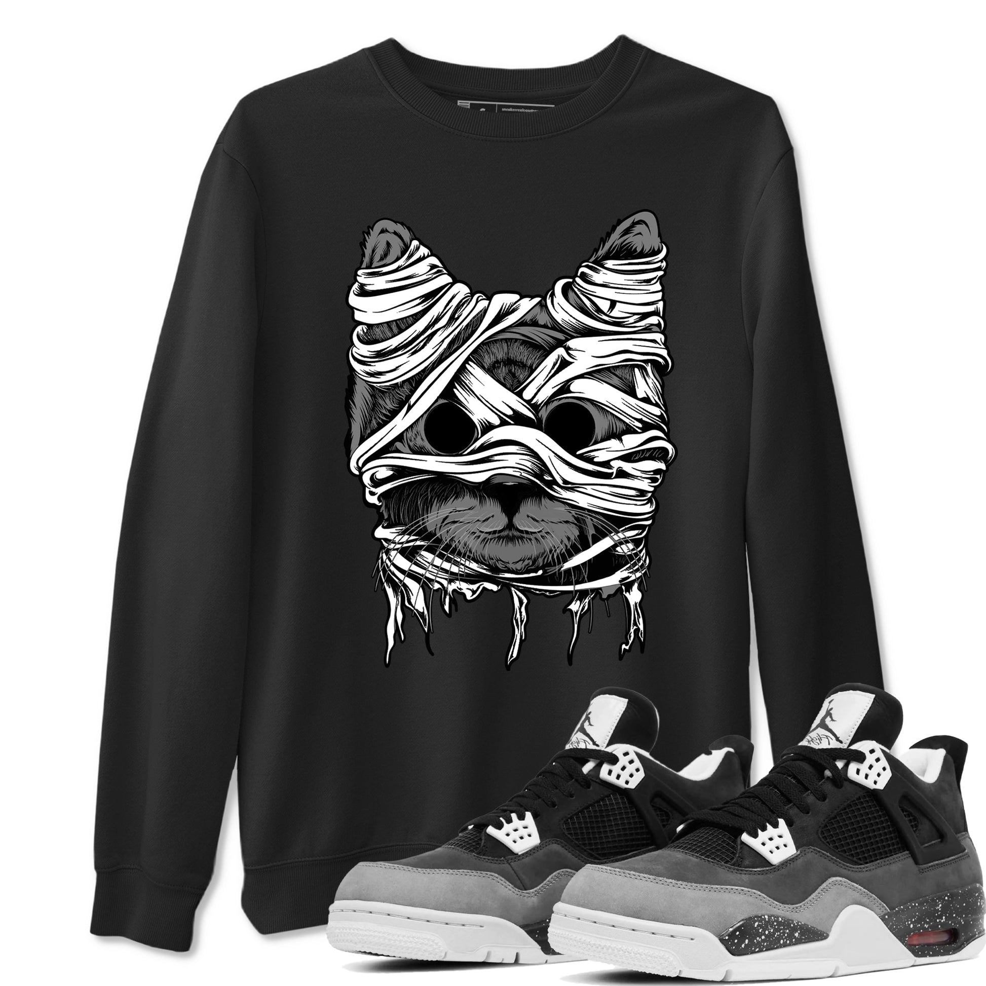 4s Fear shirts to match jordans Cat Mummy unique Halloween sneaker tee Air Jordan 4 Fear match shoes to clothes SNRT Sneaker Tees unisex cotton Black 1 shirts