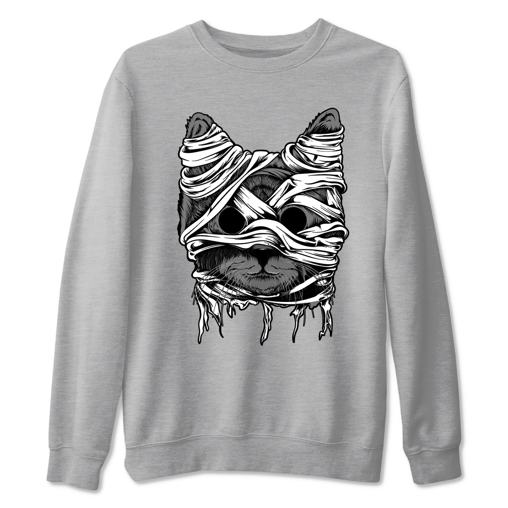 4s Fear shirts to match jordans Cat Mummy unique Halloween sneaker tee Air Jordan 4 Fear match shoes to clothes SNRT Sneaker Tees unisex cotton Heather Grey 2 shirts