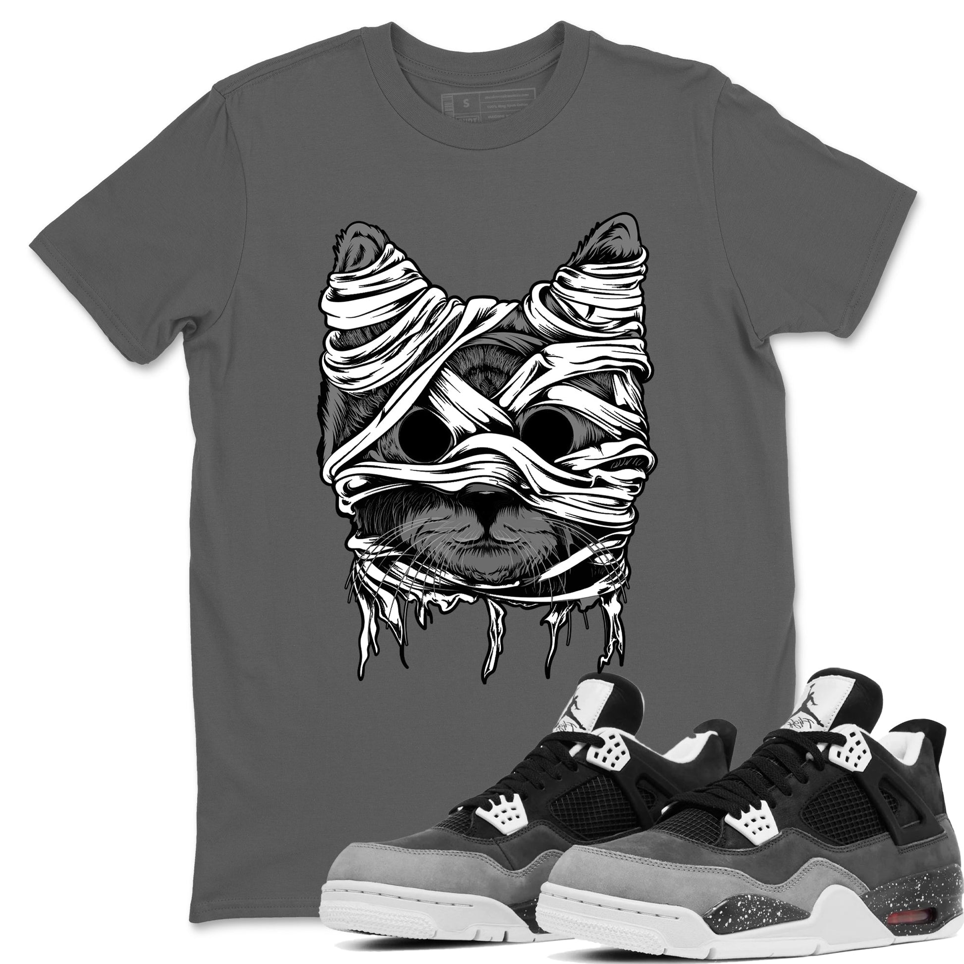 4s Fear shirts to match jordans Cat Mummy unique Halloween sneaker tee Air Jordan 4 Fear match shoes to clothes SNRT Sneaker Tees unisex cotton Cool Grey 1 shirts