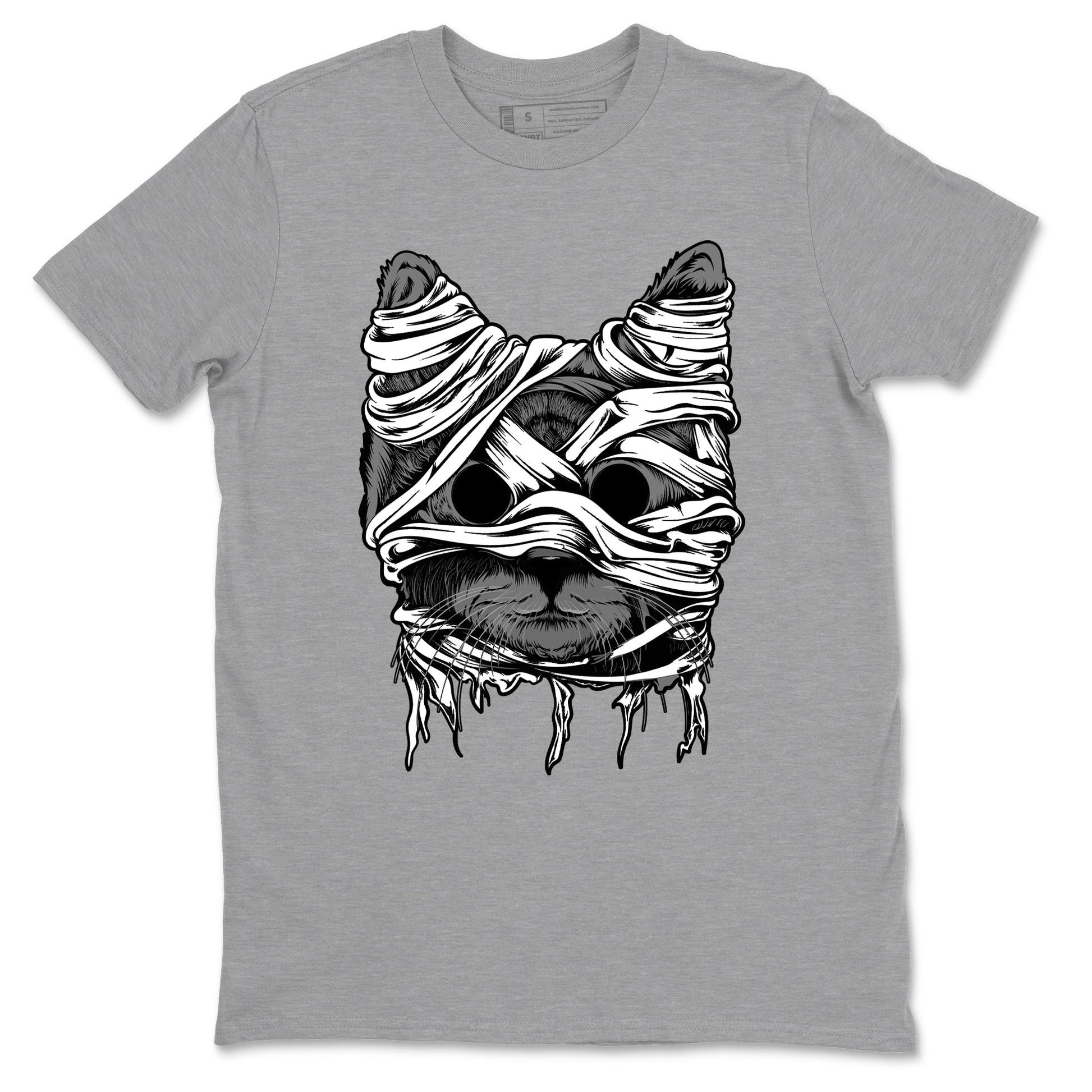 4s Fear shirts to match jordans Cat Mummy unique Halloween sneaker tee Air Jordan 4 Fear match shoes to clothes SNRT Sneaker Tees unisex cotton Heather Grey 2 shirts