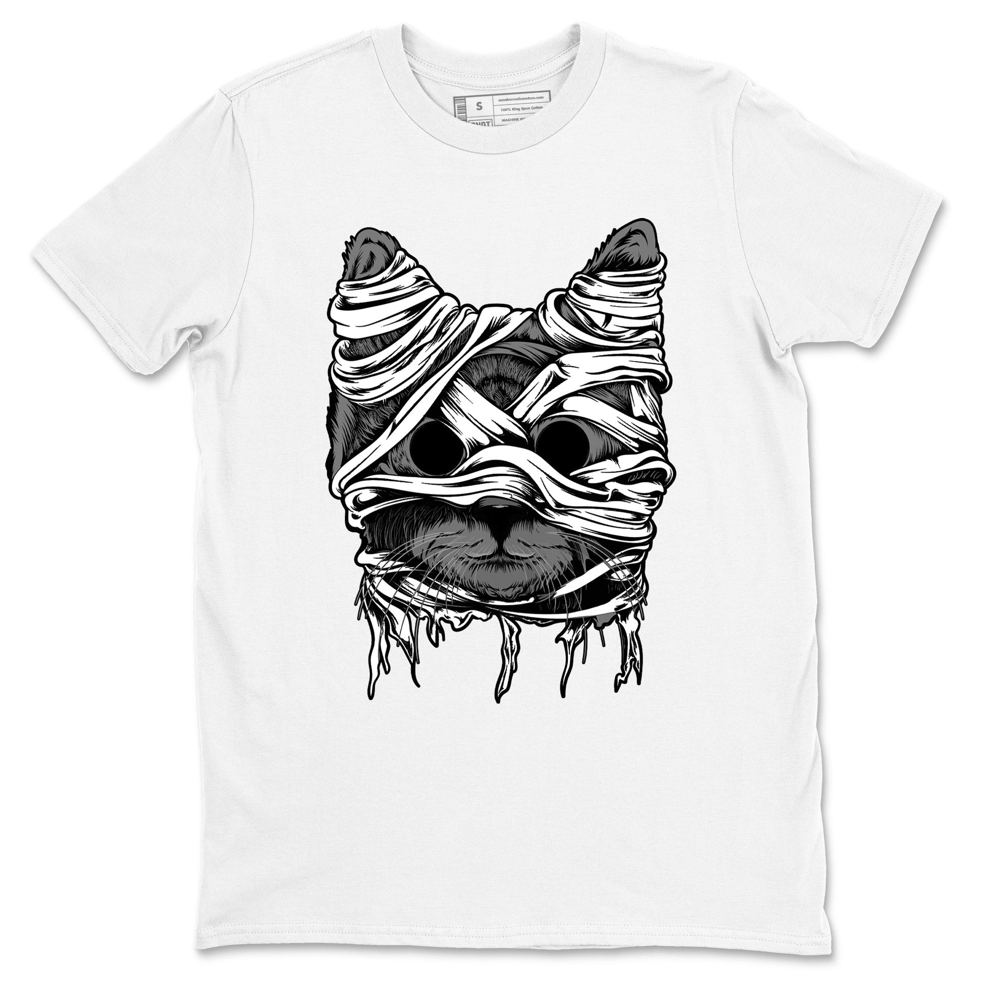 4s Fear shirts to match jordans Cat Mummy unique Halloween sneaker tee Air Jordan 4 Fear match shoes to clothes SNRT Sneaker Tees unisex cotton White 2 shirts