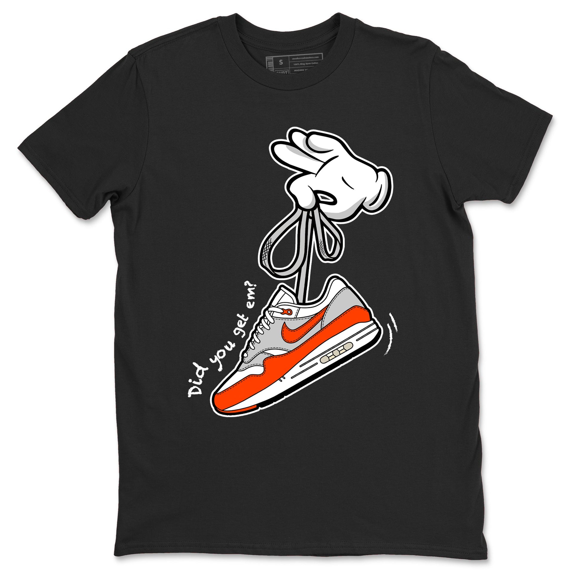 Air Max 1 OG '86 'Summit White and Cosmic Clay shirts to match jordans Catoon Hands sneaker match tees Air Max 1 Cosmic Clay match shoes to clothes SNRT Sneaker Tees unisex cotton Black 2 shirts