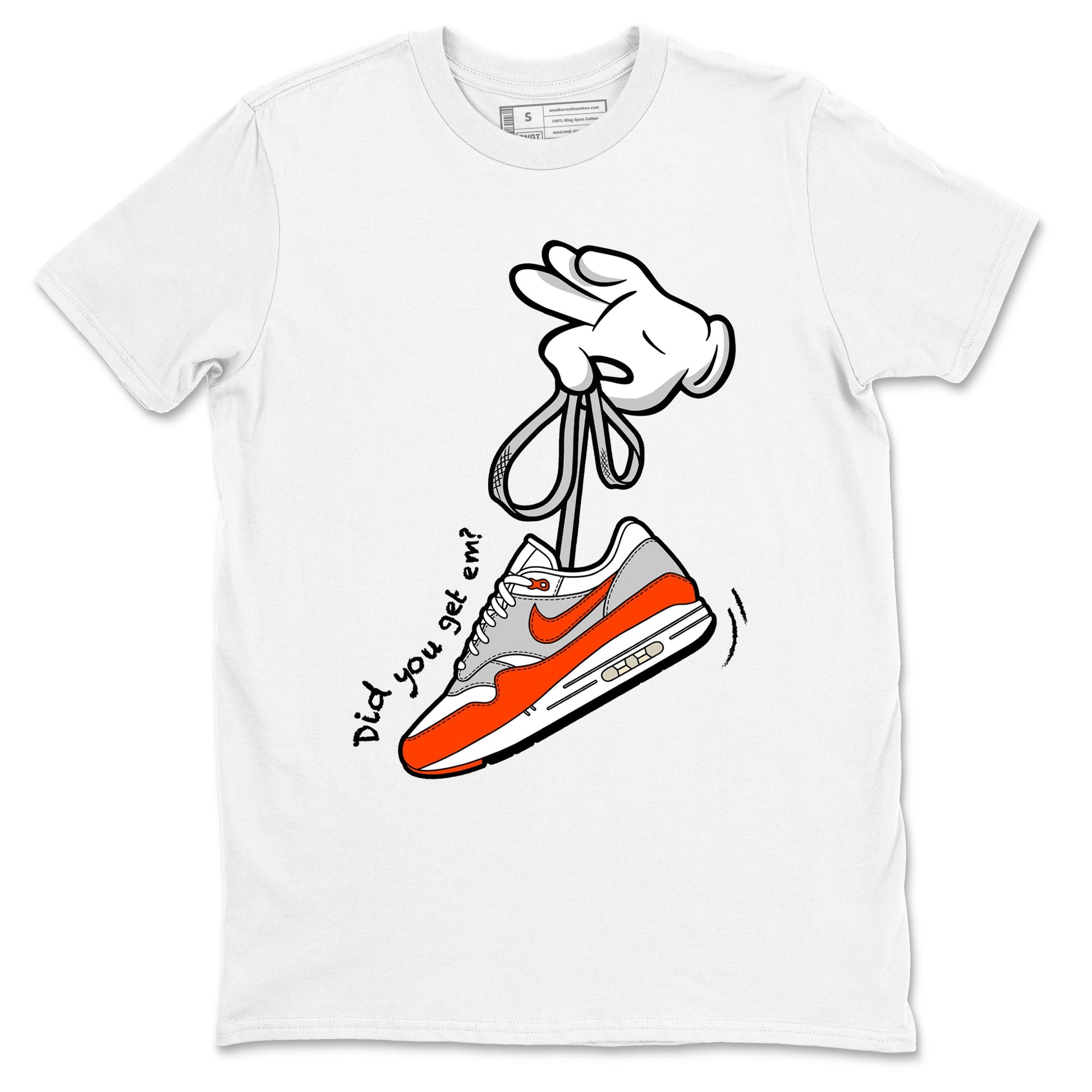 Air Max 1 OG '86 'Summit White and Cosmic Clay shirts to match jordans Catoon Hands sneaker match tees Air Max 1 Cosmic Clay match shoes to clothes SNRT Sneaker Tees unisex cotton White 2 shirts