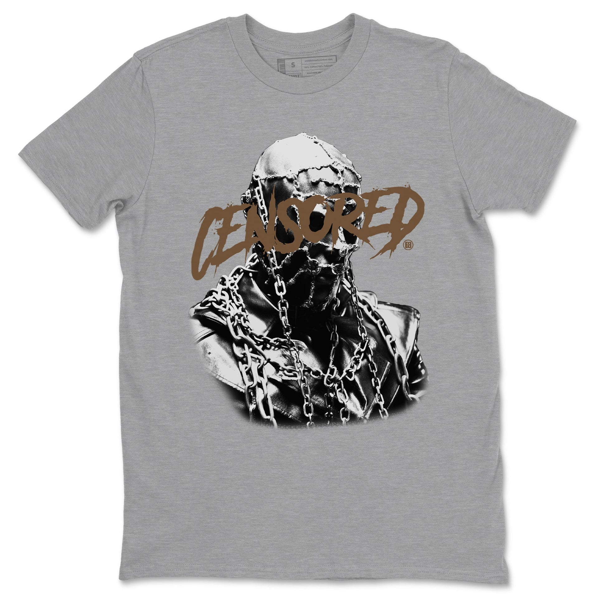 Travis Scott x Jordan Jumpman Jack TR Dark Mocha shirts to match jordans Censored Graphic sneaker match tees Jordan Jumpman Jack Travis Scott Dark Mocha match shoes to clothes SNRT Sneaker Tees unisex cotton Heather Grey 2 shirts