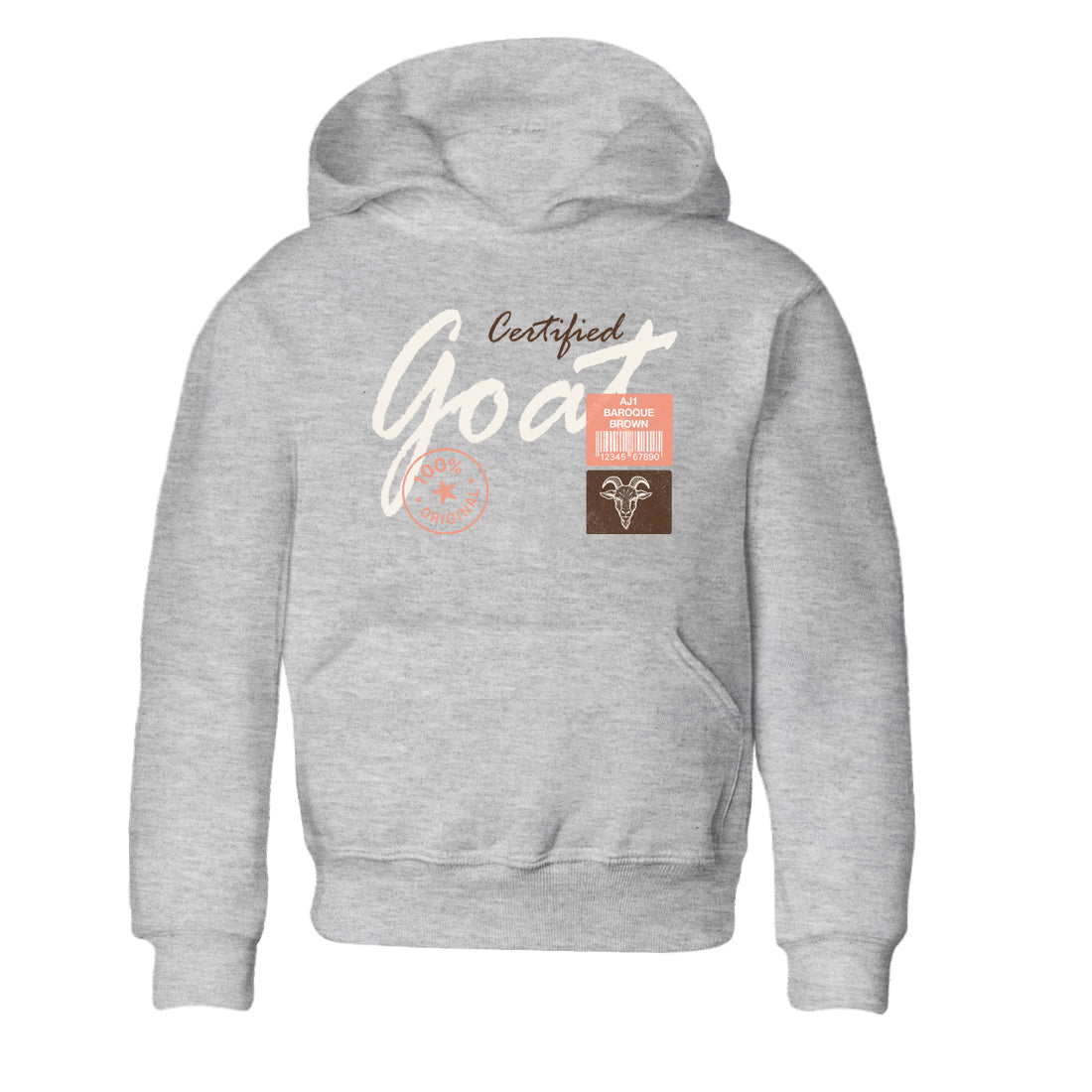 Sneaker match tees – Sneaker Tees To Match Air Jordan 1 Baroque Brown Shoes – Certified Goat Kids T-Shirt Heather Grey 2