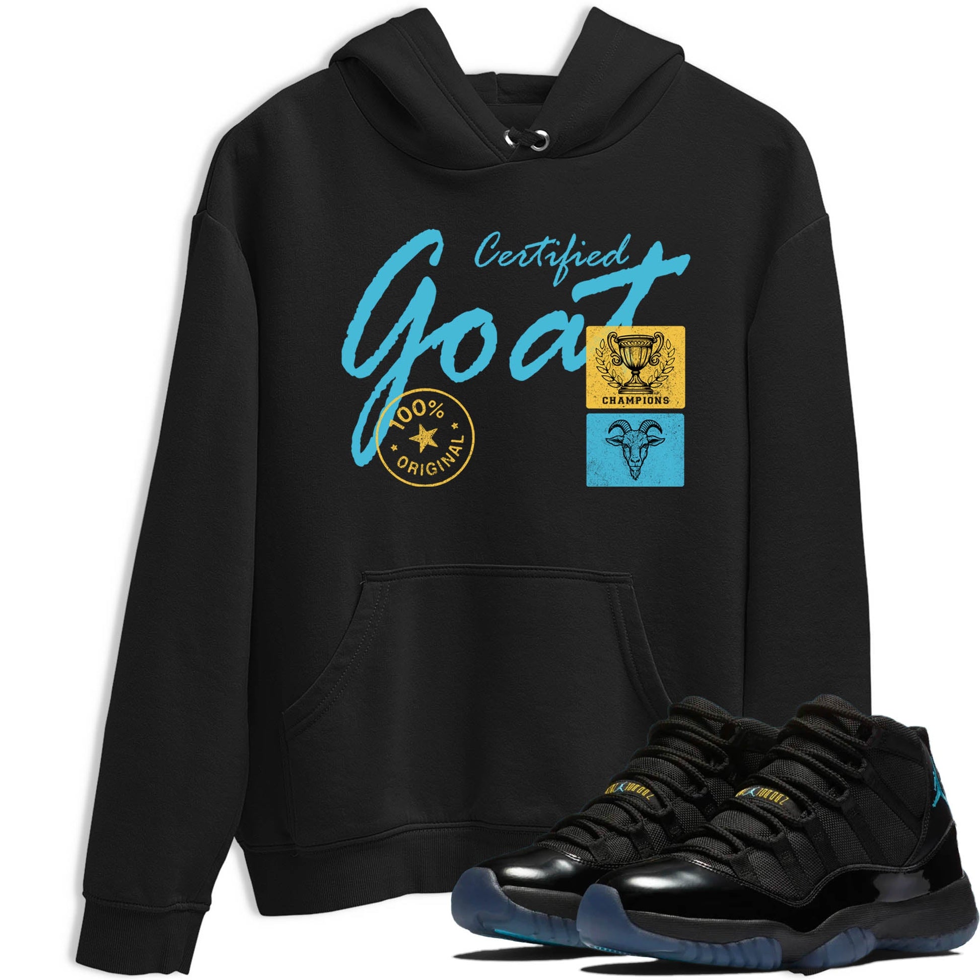 Sneaker Threads – Sneaker Tees To Match Air Jordan 11 Retro Gamma – Certified Goat Graphic Tee Black 1. Perfect for Jordan releases 2025 colorways.