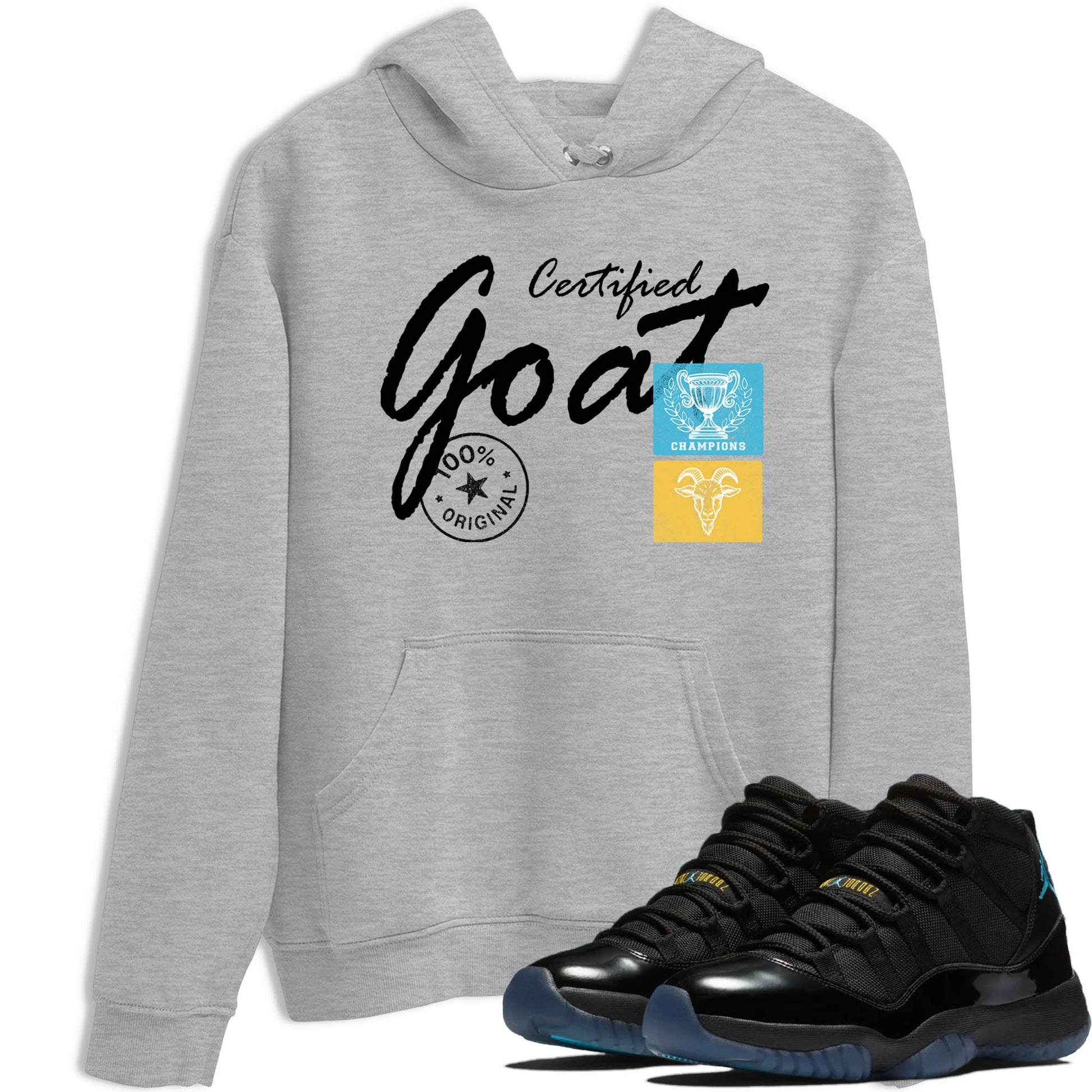 Sneaker Threads – Sneaker Tees To Match Air Jordan 11 Retro Gamma – Certified Goat Graphic Tee Heather Grey 1. Perfect for Jordan releases 2025 colorways.