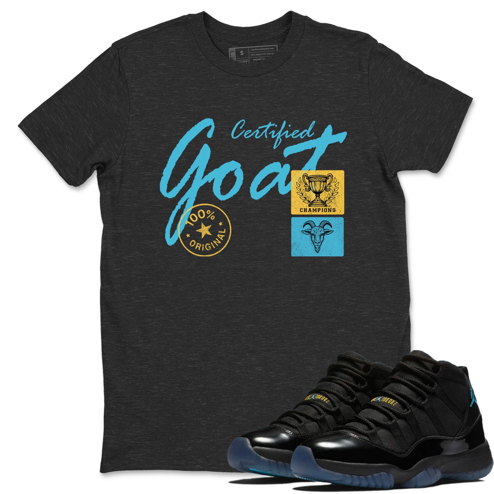 Sneaker Threads – Sneaker Tees To Match Air Jordan 11 Retro Gamma – Certified Goat Graphic Tee Charcoal Heather 1. Perfect for Jordan releases 2025 colorways.