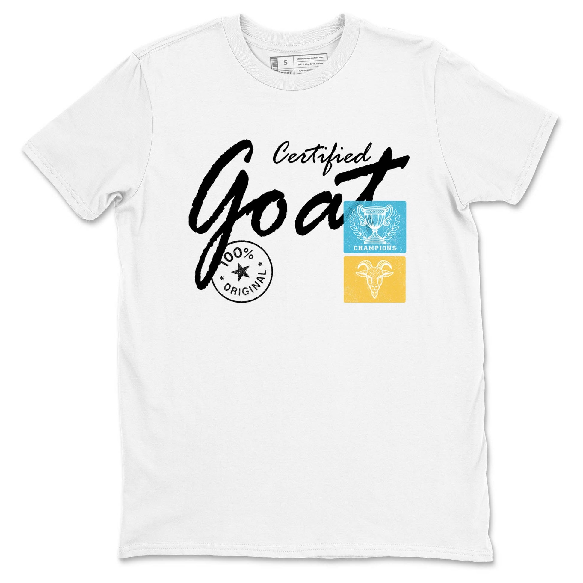 Sneaker Threads – Sneaker Tees To Match Air Jordan 11 Retro Gamma – Certified Goat Graphic Tee White 2. Perfect for Jordan releases 2025 colorways.