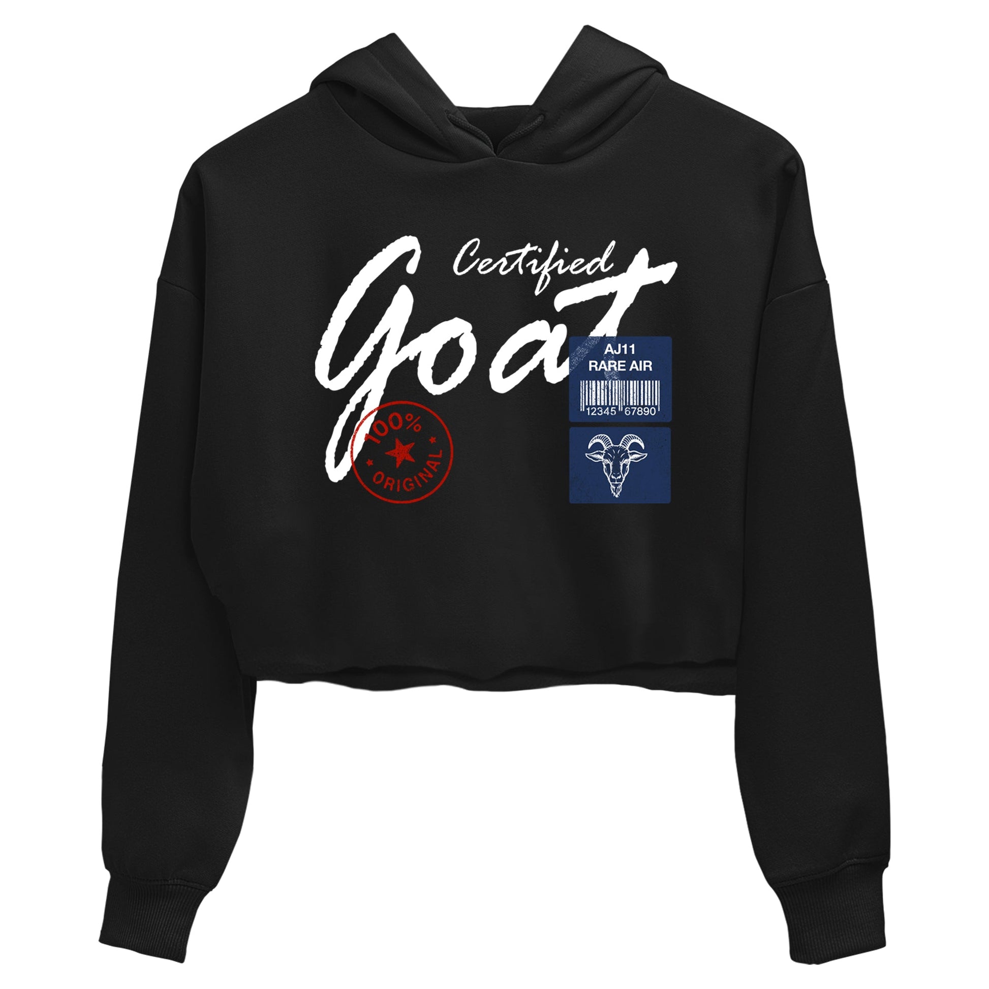 Sneaker match tees – Sneaker Tees To Match Air Jordan 11 Rare Air Shoes – Certified Goat Crop T-Shirt Black 2