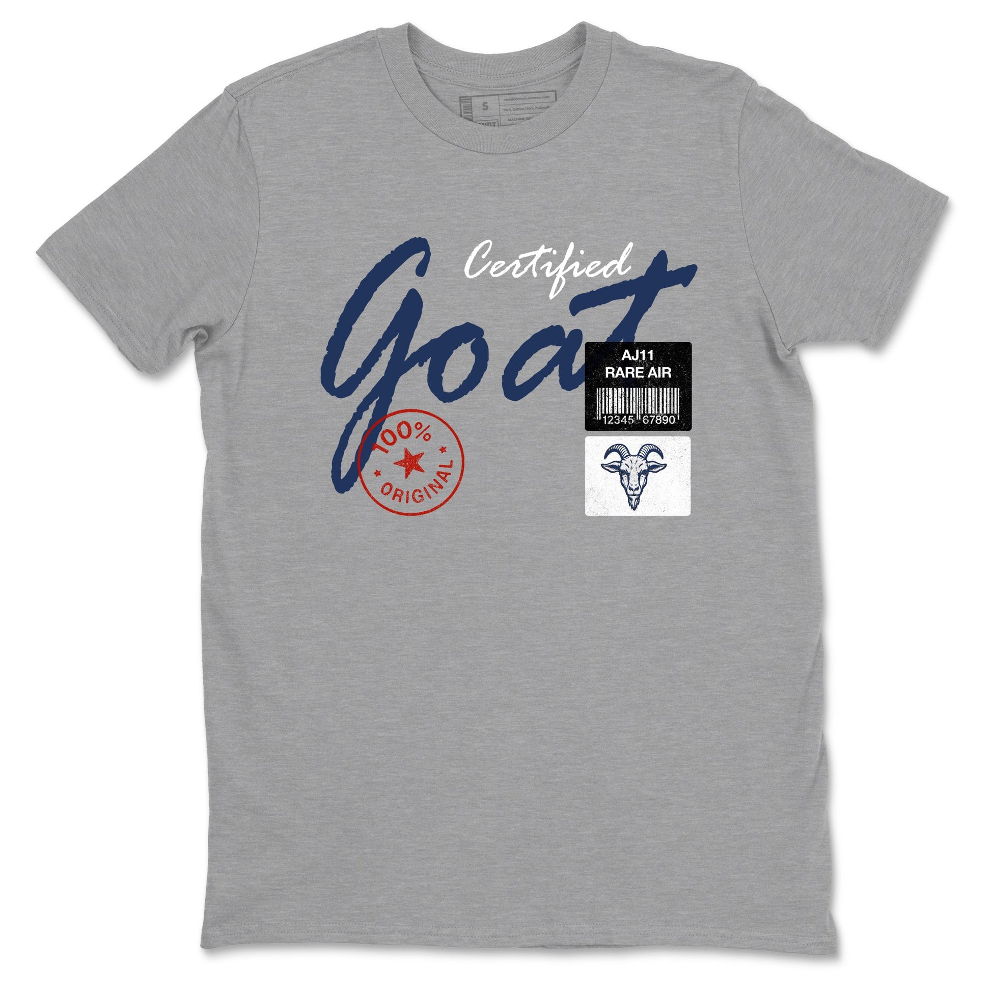 Sneaker match tees – Sneaker Tees To Match Air Jordan 11 Rare Air Shoes – Certified Goat Tee Heather Grey 2