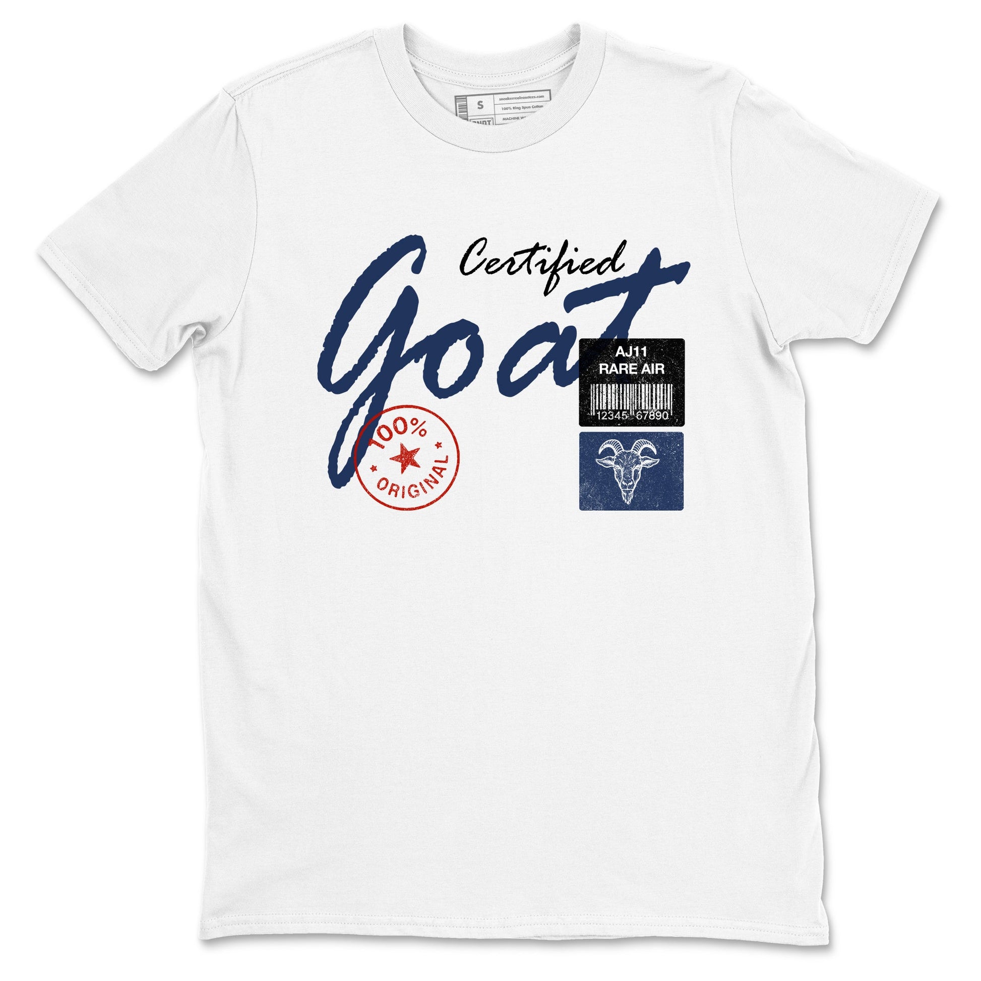 Sneaker match tees – Sneaker Tees To Match Air Jordan 11 Rare Air Shoes – Certified Goat Tee White 2