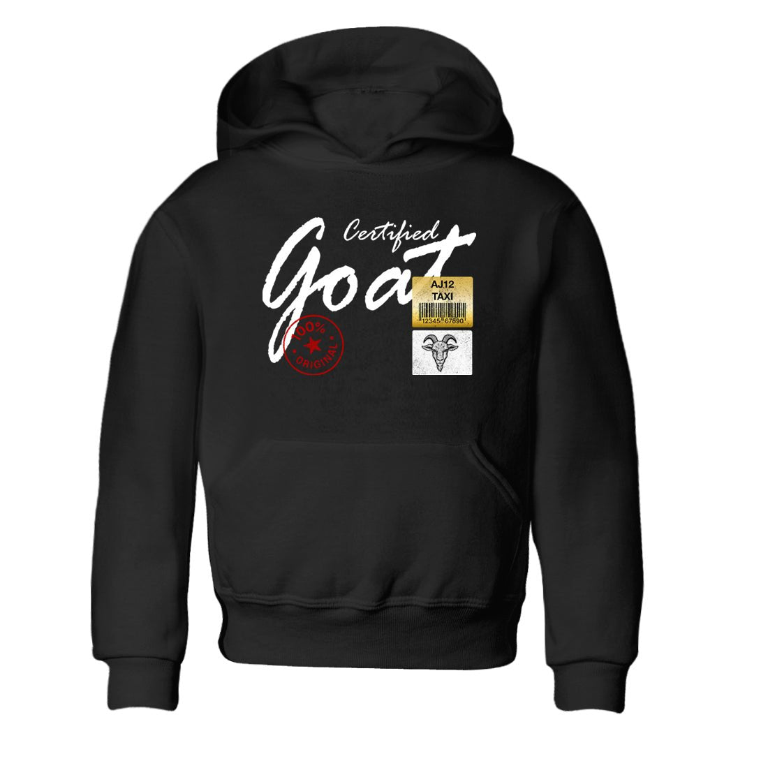 Sneaker match tees – Sneaker Tees To Match Air Jordan 12 Taxi Shoes – Certified Goat Kids T-Shirt Black 2
