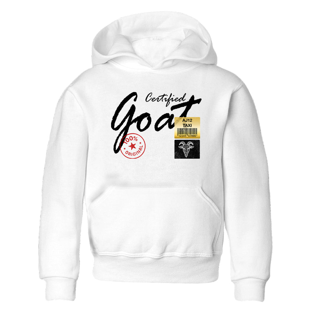 Sneaker match tees – Sneaker Tees To Match Air Jordan 12 Taxi Shoes – Certified Goat Kids T-Shirt White 2
