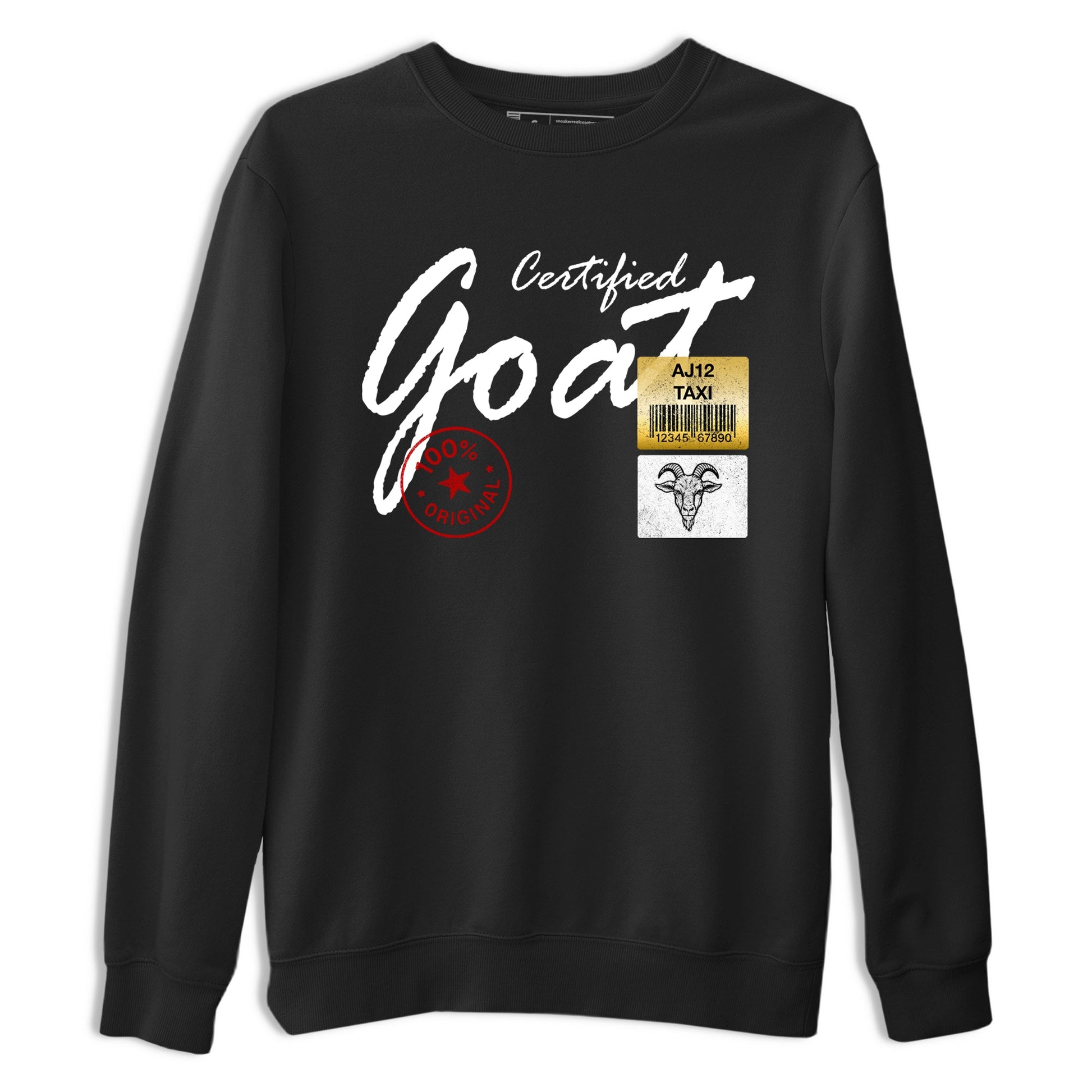 Sneaker match tees – Sneaker Tees To Match Air Jordan 12 Taxi Shoes – Certified Goat Tee Black 2