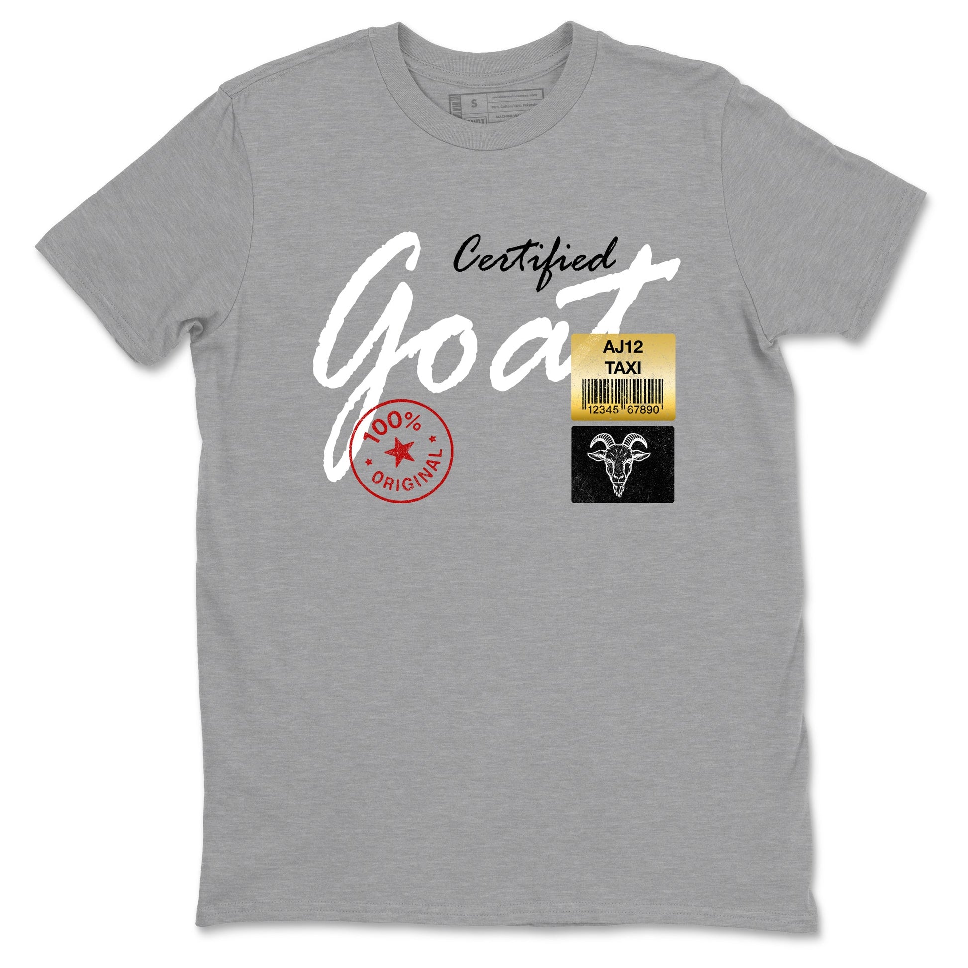 Sneaker match tees – Sneaker Tees To Match Air Jordan 12 Taxi Shoes – Certified Goat Tee Heather Grey 2