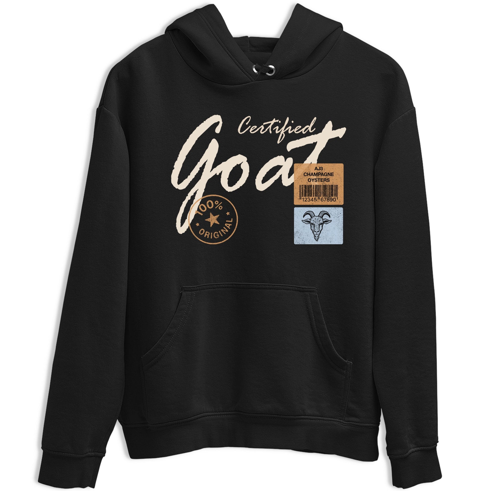 Sneaker match tees – Sneaker Tees To Match Air Jordan 3 Champagne and Oysters Shoes – Certified Goat Tee Black 2