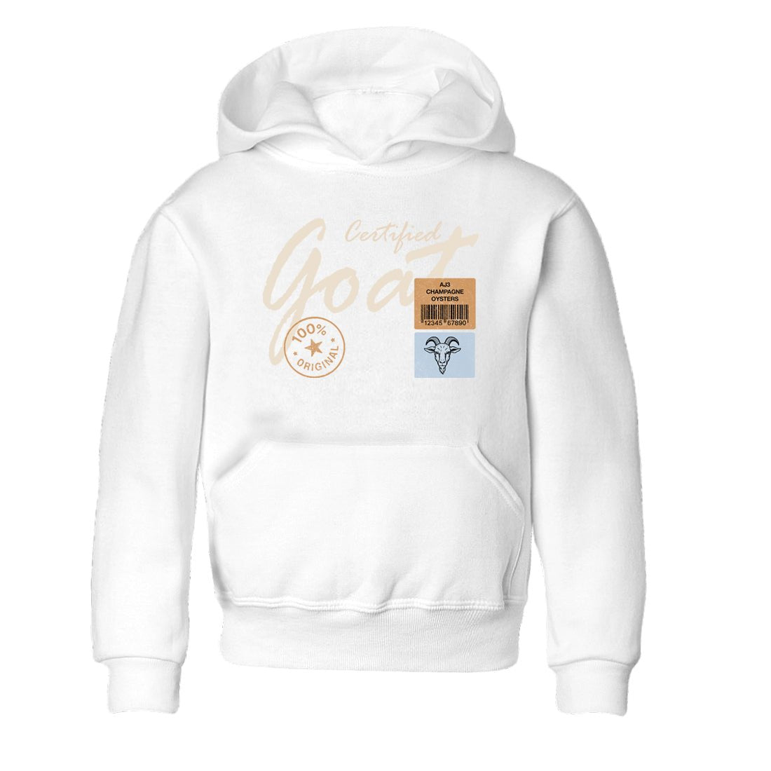 Sneaker match tees – Sneaker Tees To Match Air Jordan 3 Champagne and Oysters Shoes – Certified Goat Kids T-Shirt White 2