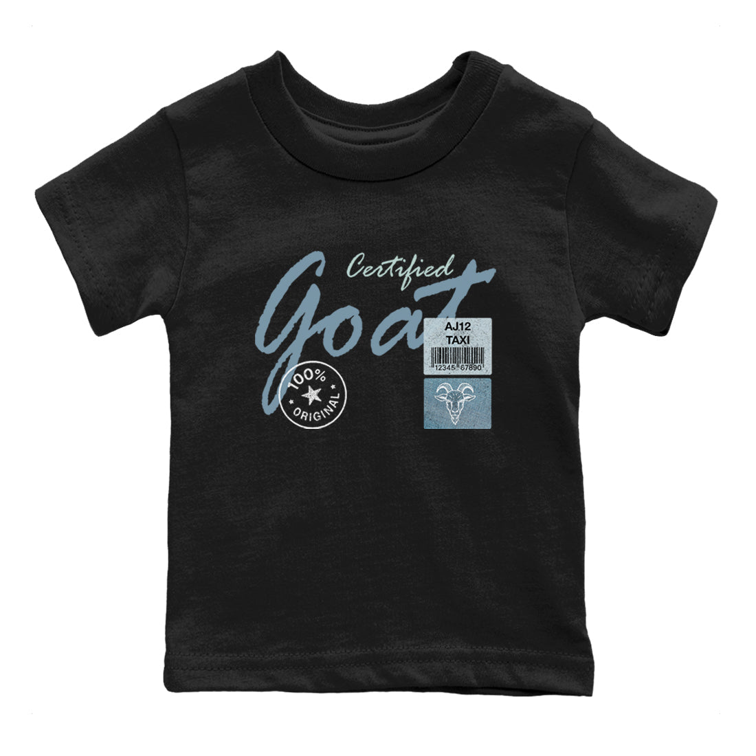 Sneaker match tees – Sneaker Tees To Match 4s Worn Blue Air Jordan 4 Denim Shoes – Certified Goat Kids T-Shirt Black 2